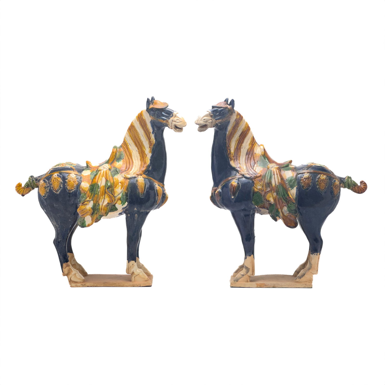 Asian - Chinese Tang Style Sancai Glazed Horses, Pair (1 of 5)