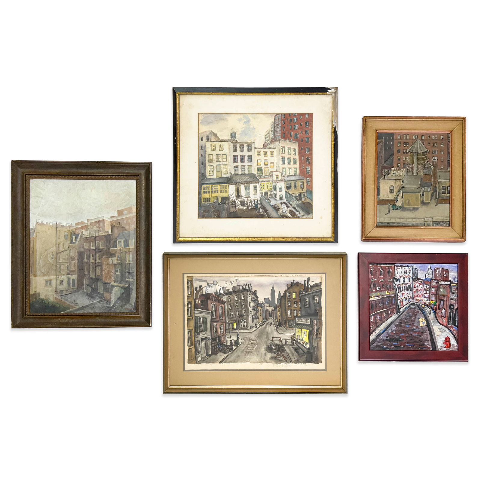 New York City Street Scenes, 5 Paintings (1 of 11)