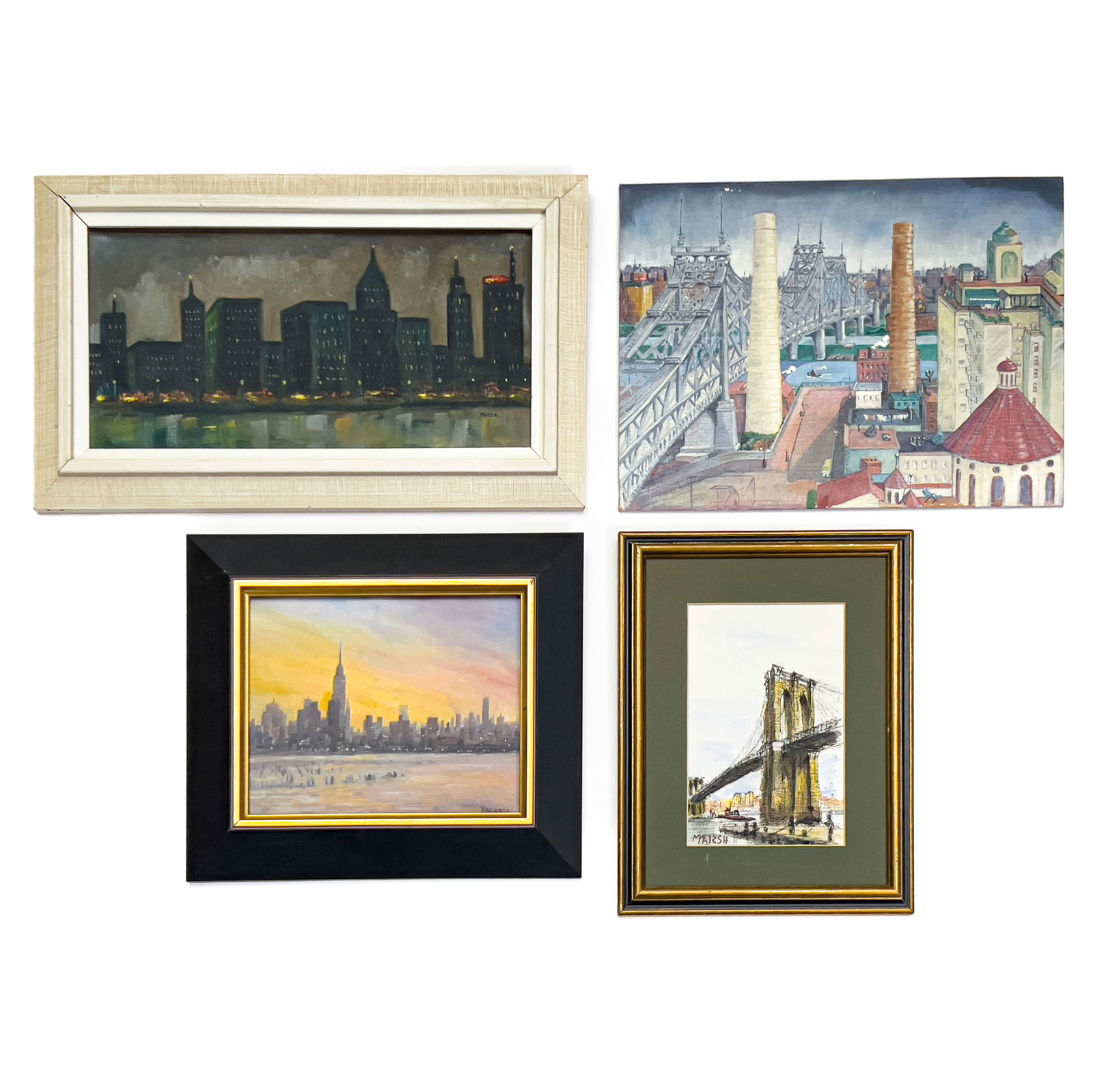 New York City Skyline and Bridges, 4 Paintings (1 of 11)