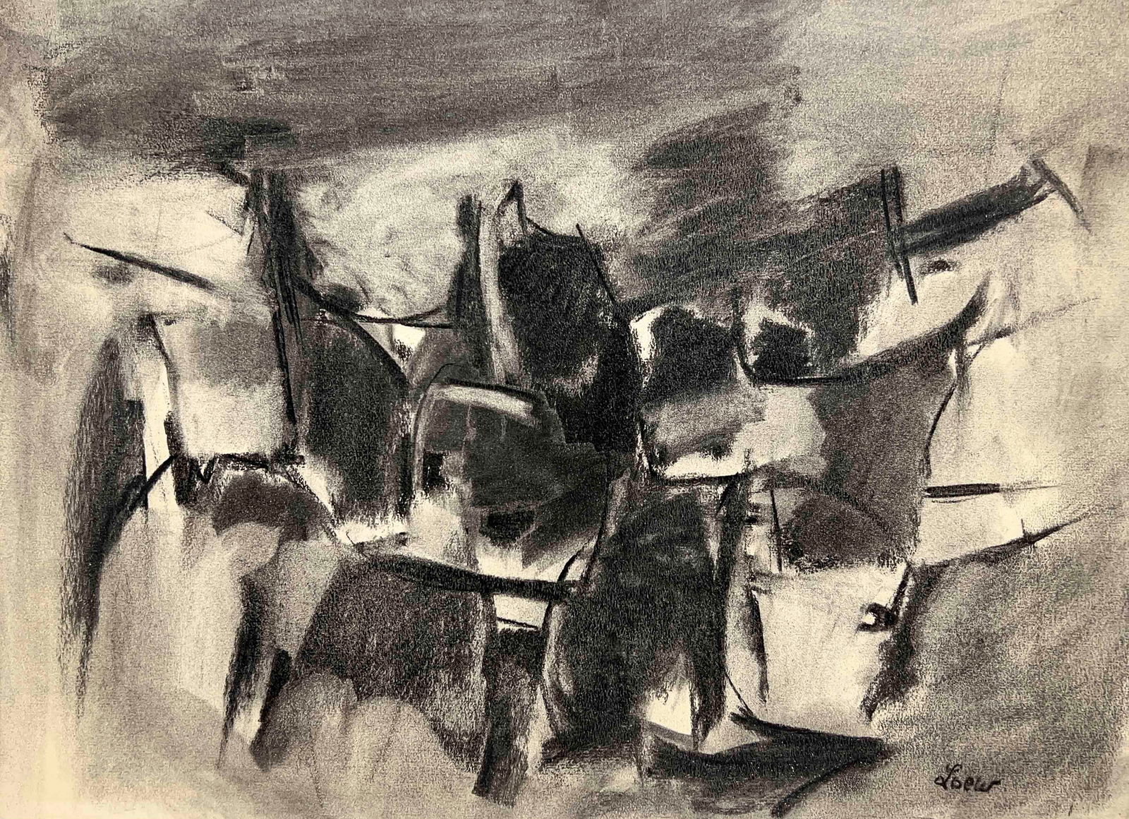 Michael Loew - Winged Forms: Lot 19 Michael Loew American (1907-1985) Winged Forms (1960) charcoal on paper signed lower left 16 7/8 x 23 1/8 inches unframed Provenance: From a Private Collection, by descent from the artist's est