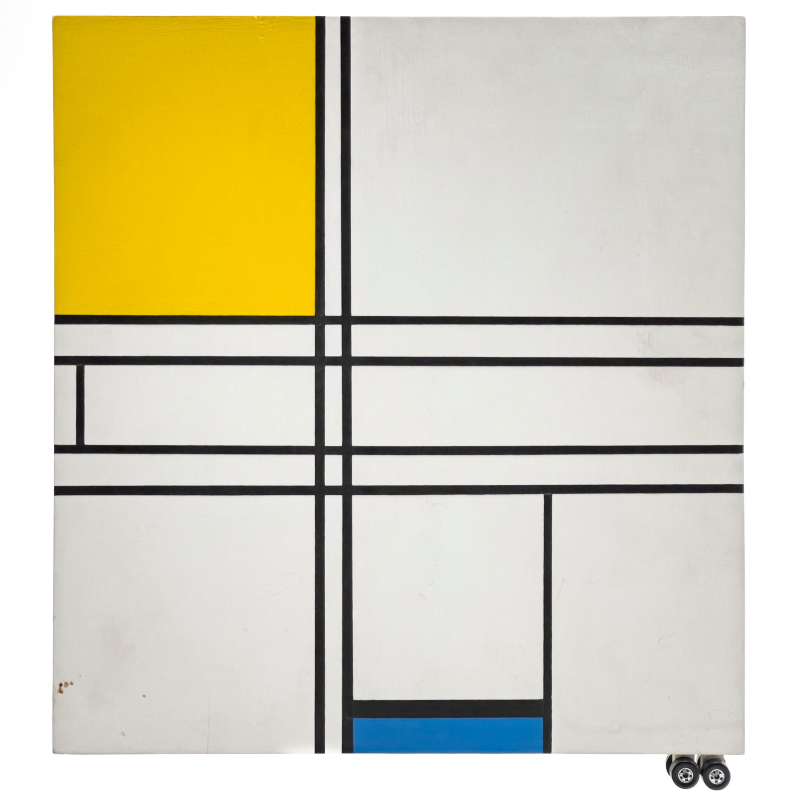 Bruce Houston - Untitled #17 (Mondrian Truck) (missing original Truck part): Lot 59 Bruce Houston American (1937) Untitled #17 (Mondrian Truck) (missing original Truck part) (1985) acrylic on wood panel, with toy truck 13 x 13 inches unframed Provenance: From the Collection of