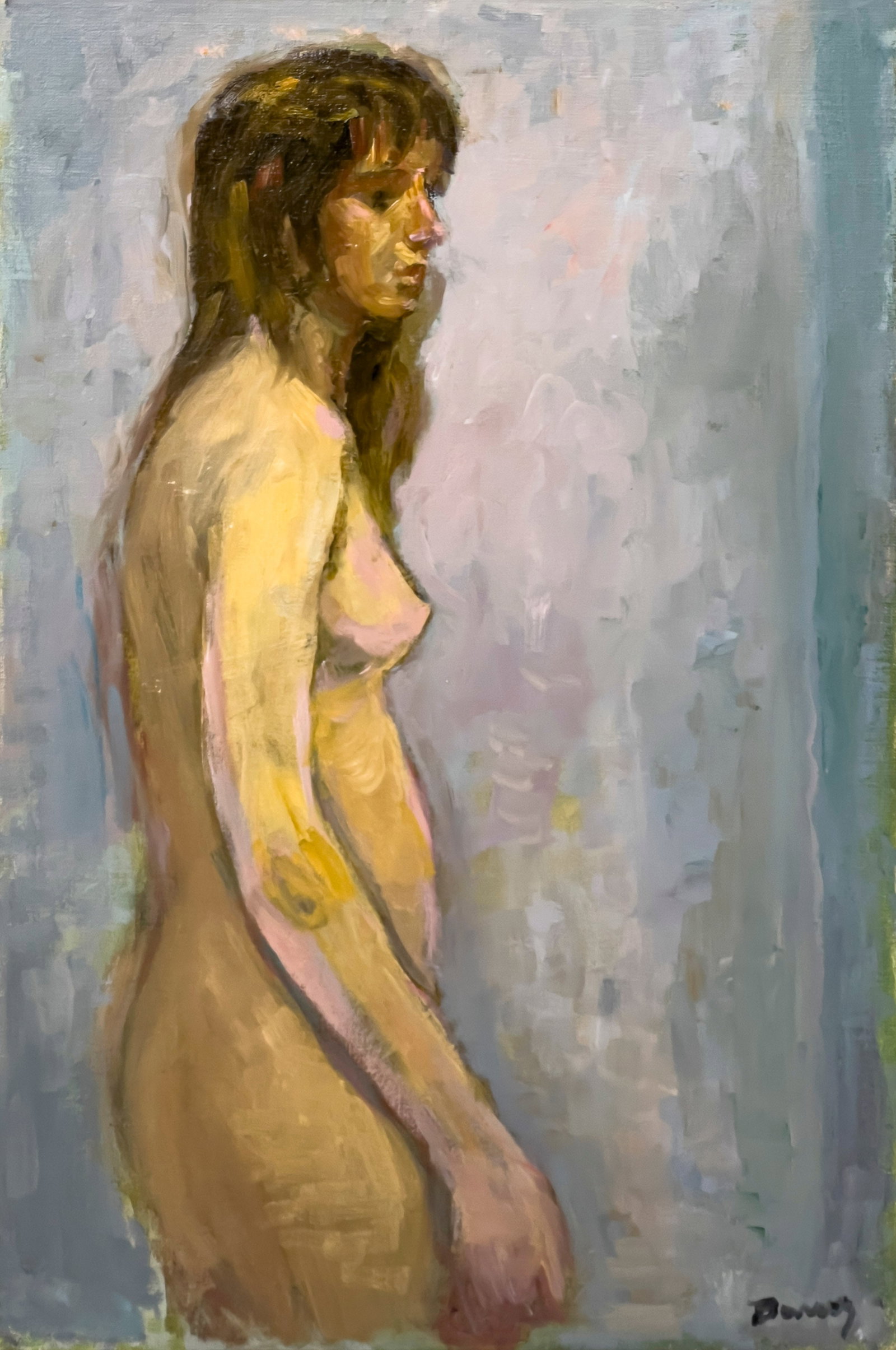 Albert Bela Bauer - Untitled (Nude): Lot 74 Albert Bela Bauer Hungarian-American (1899-1998) Untitled (Nude) oil on canvas signed lower right and verso 24 x 16 inches overall dimensions: 24 1/2 x 16 1/2 x 1 inches, wood strip frame Prove