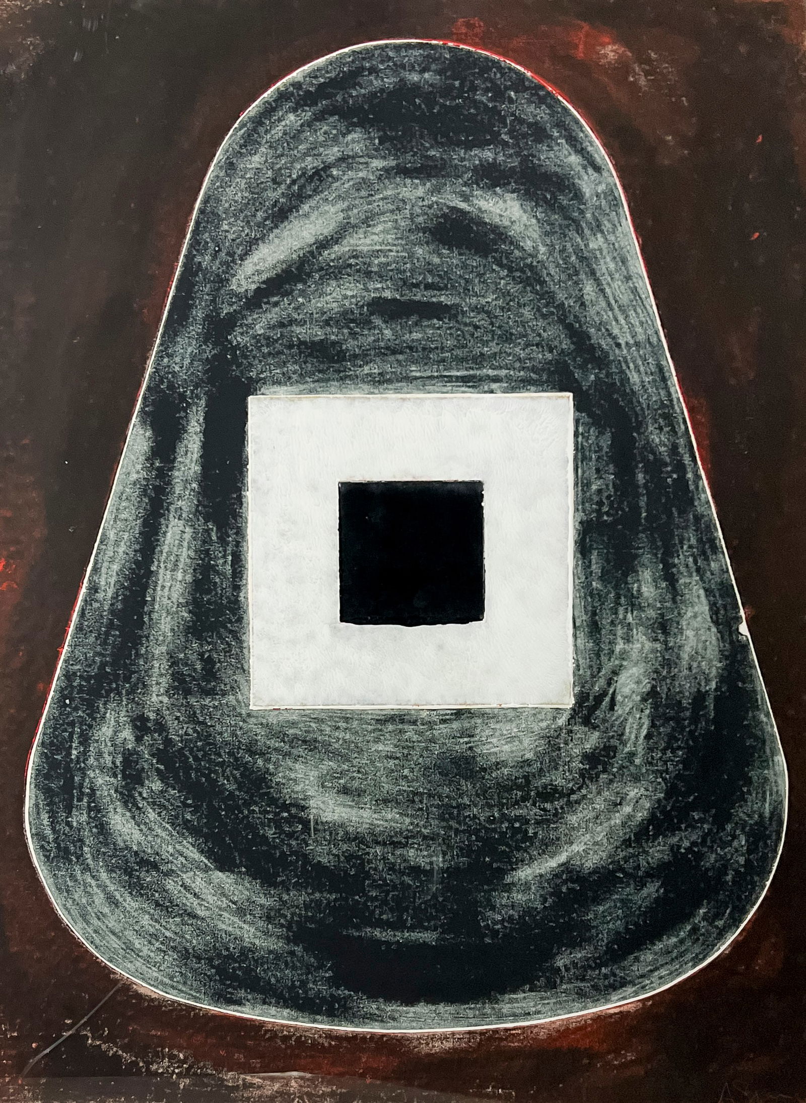 Red, White, and Black Abstract Painting (1 of 4)