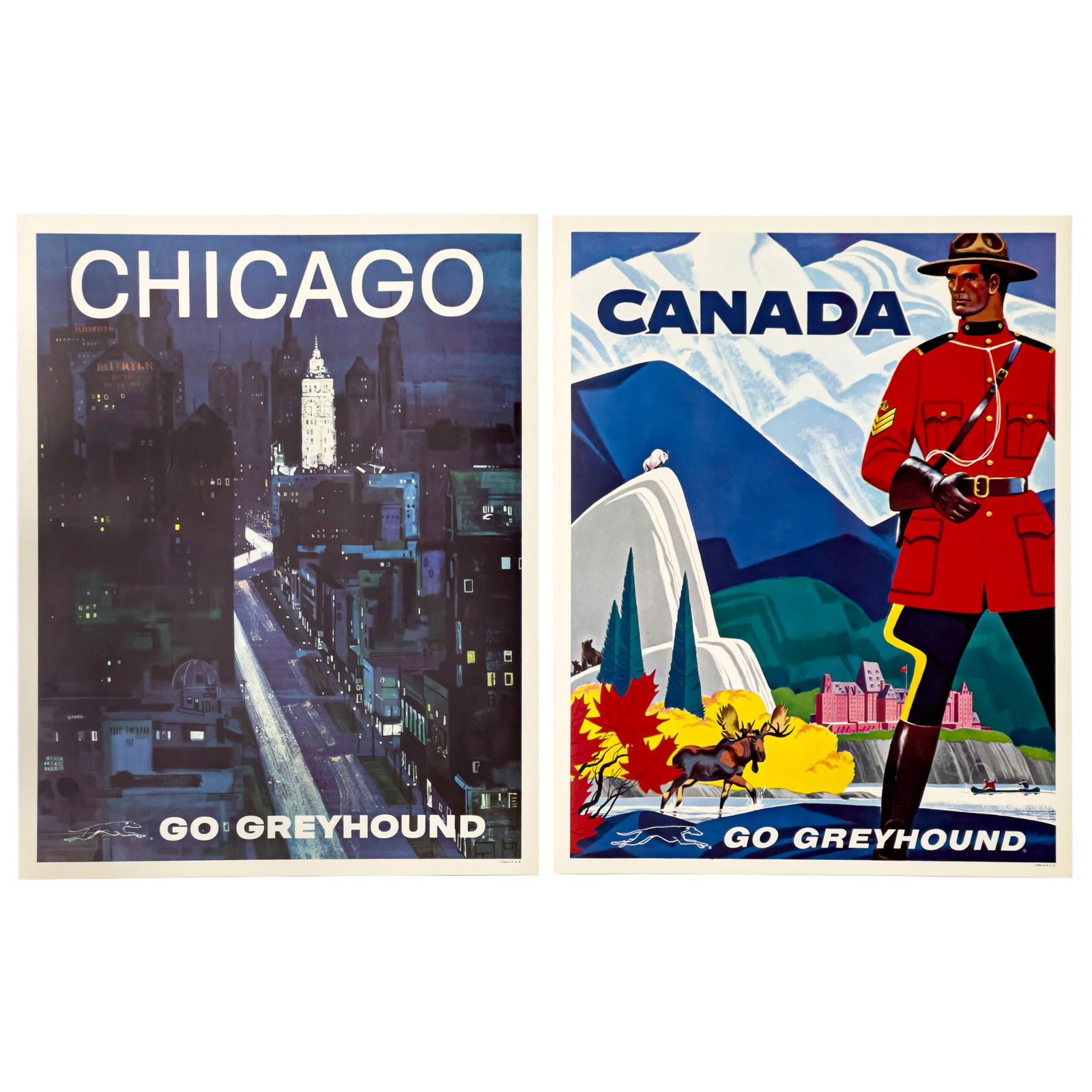 Greyhound Bus Chicago and Canada Travel Posters (1 of 4)