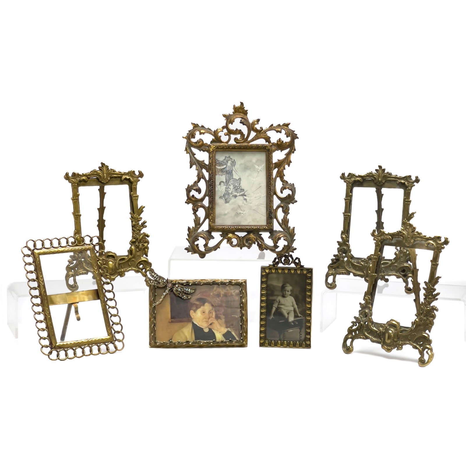 Jay Strongwater and Others - Victorian Style Brass Tabletop Frames, Group 7 (1 of 9)