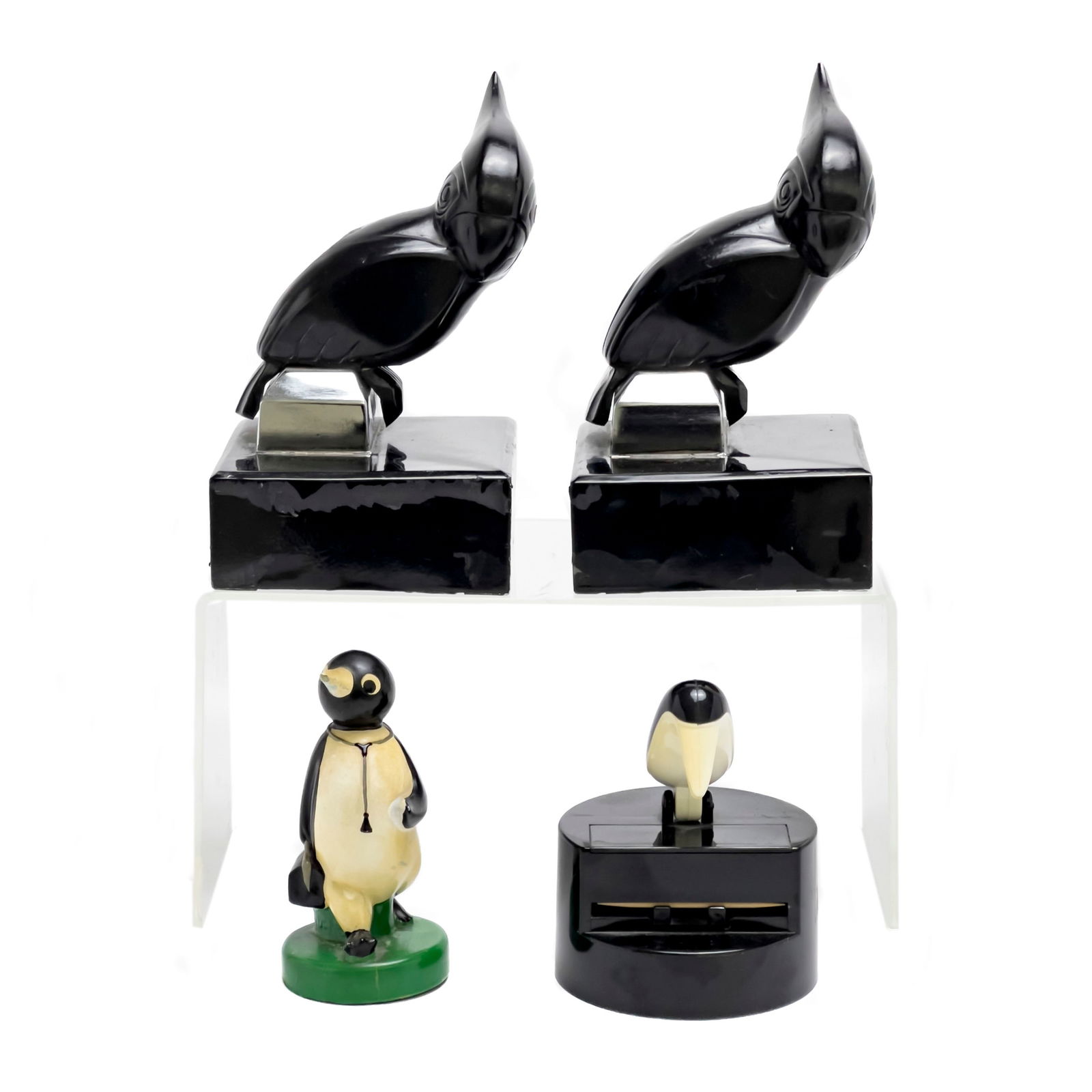 Bird Bookends, Toothpick Dispenser, and Dr Kool Paperweight, Group of 4 (1 of 5)