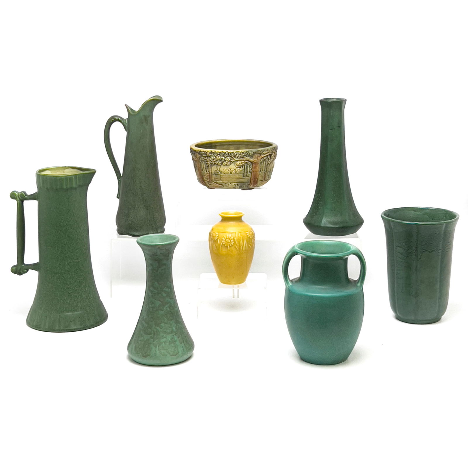 Weller Pottery, Rookwood Pottery, and Others - American Arts and Crafts Pottery, Group of 8 (1 of 10)