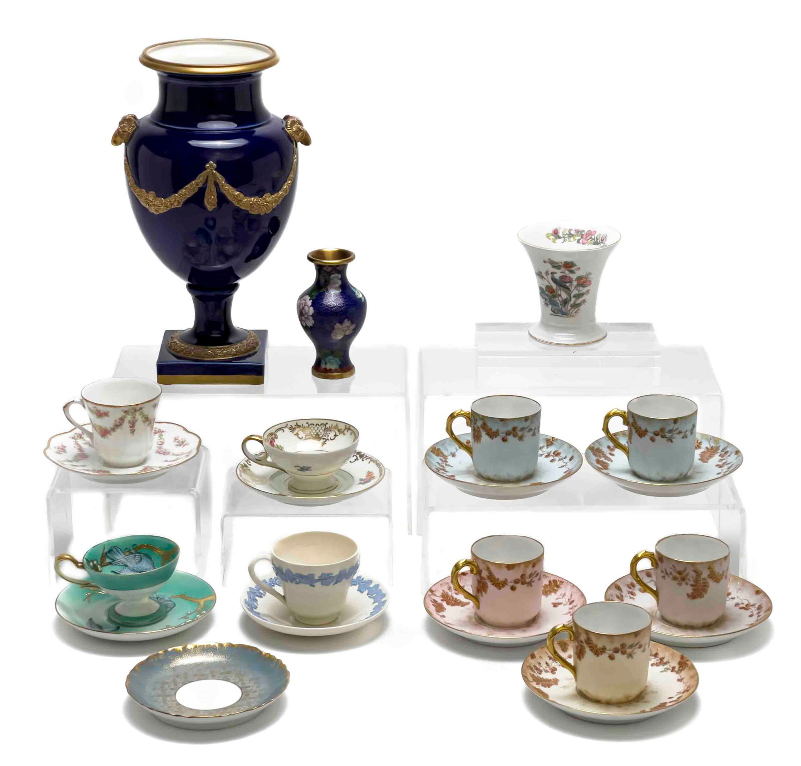 Cartier Vase with other Vases and Teacups (1 of 8)