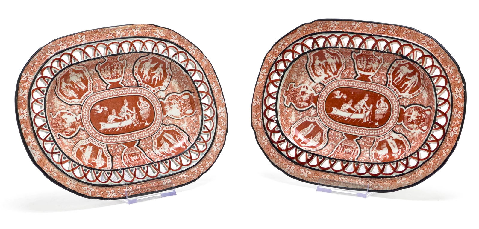 Spode - Red and White Greek Platters, Group of 2 (1 of 8)