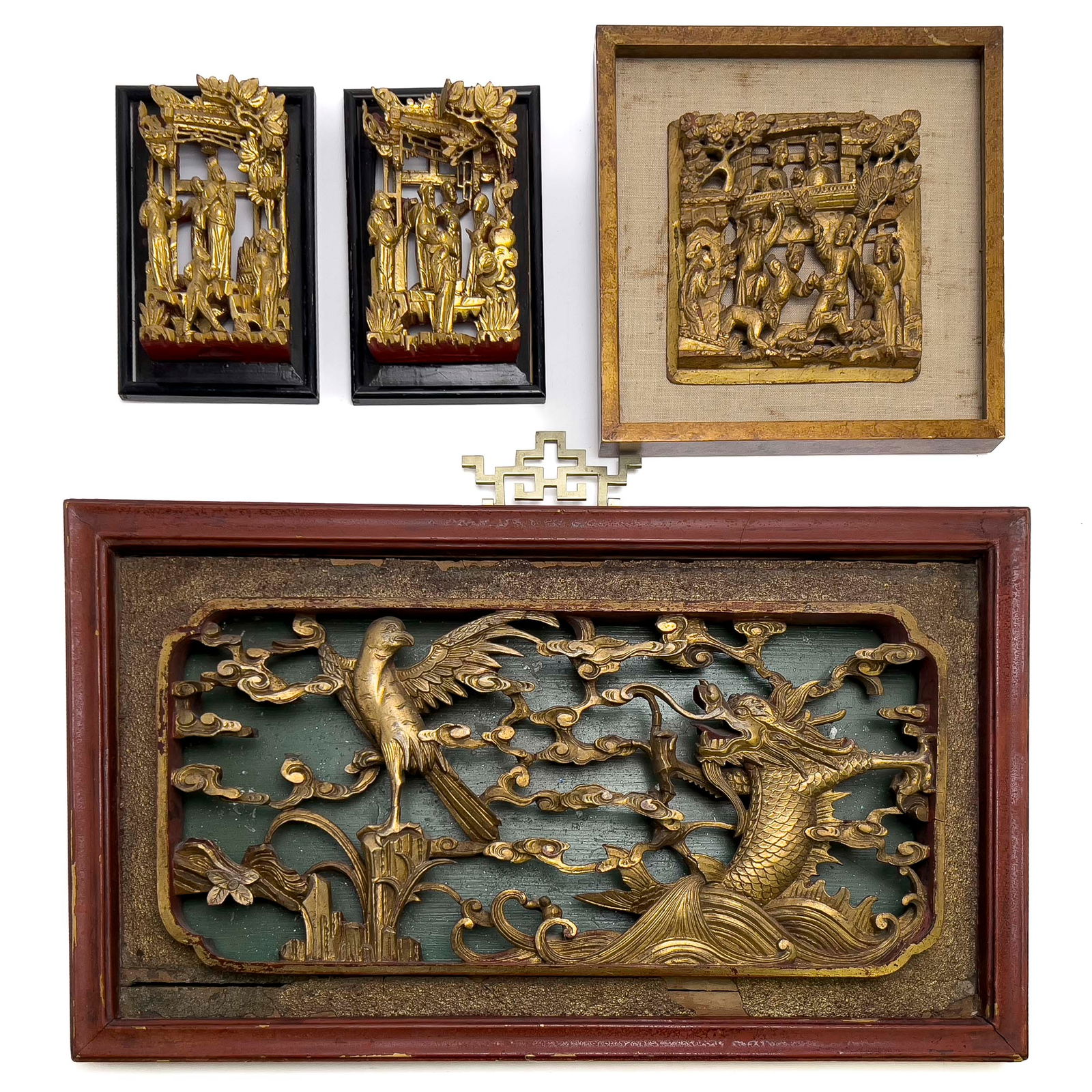 Chinese Gilt Carved Wood Panels, Group of 4 (1 of 10)
