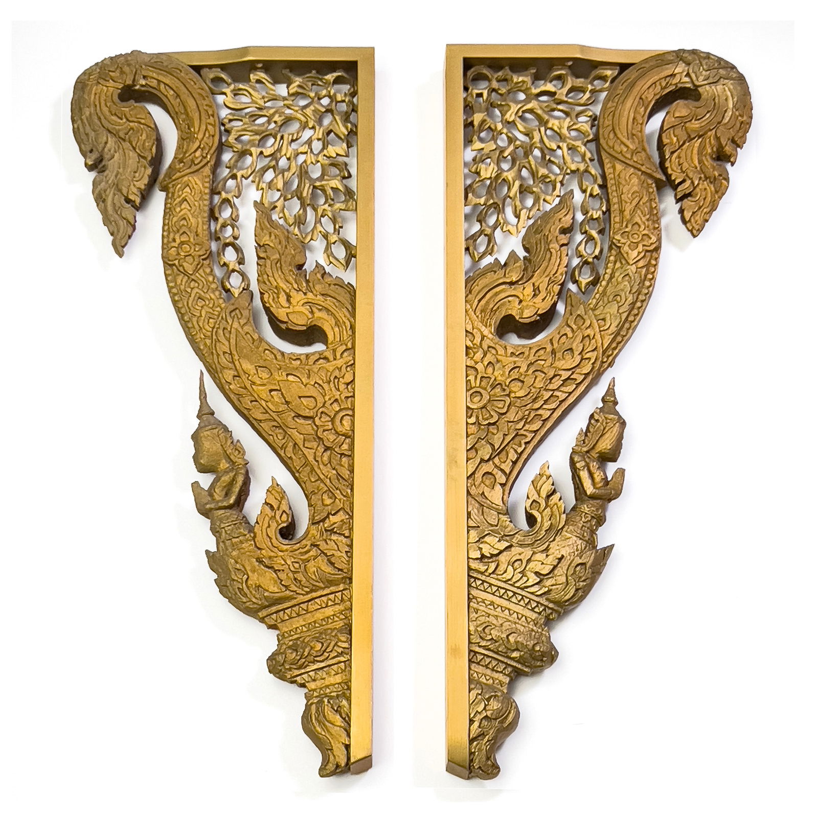 Thai Gilt Wood Architectural Brackets, Group of 2 (1 of 5)