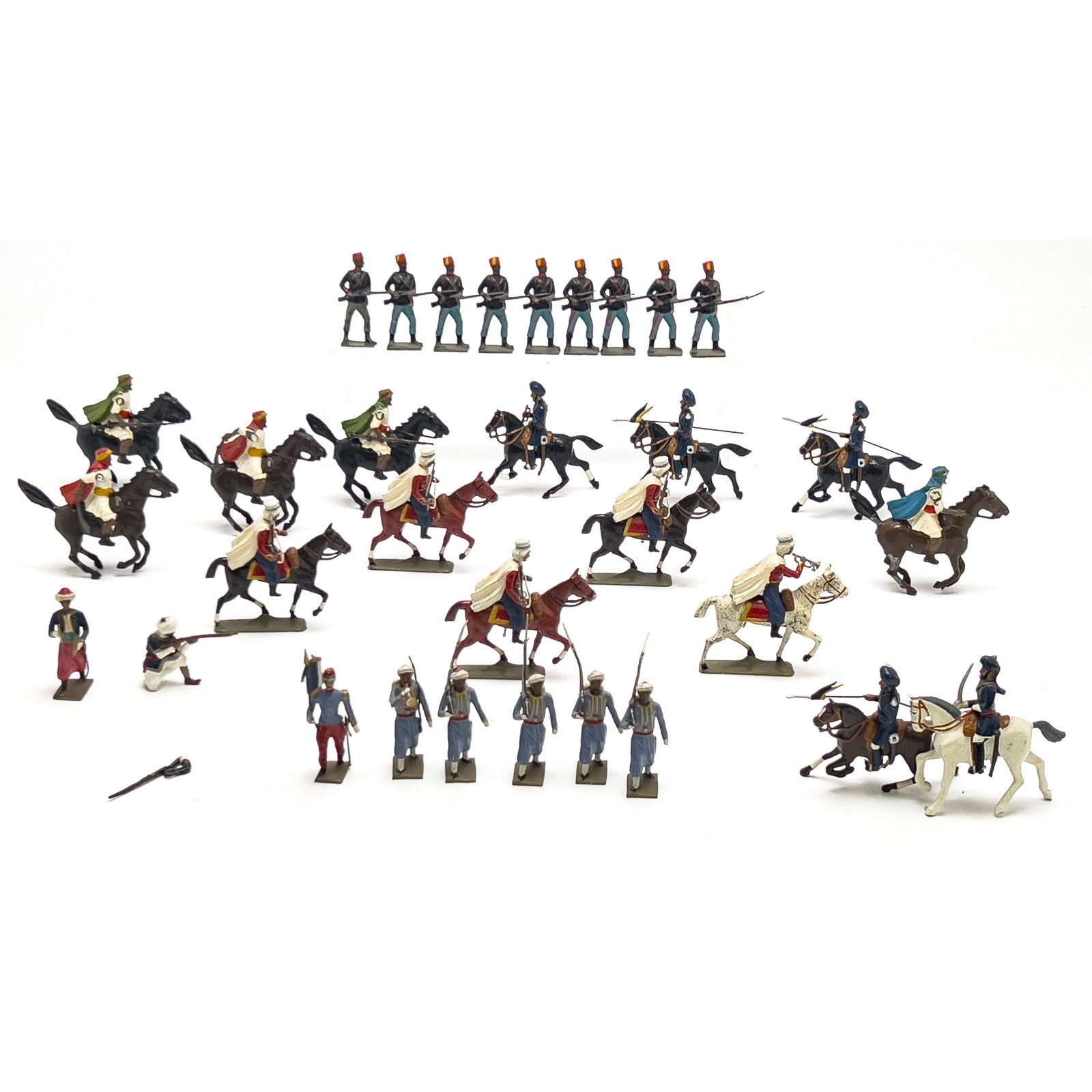 Collection of Primarily Turkish and Arabic Toy Soldiers, Group of 32: Lot 406 Collection of Primarily Turkish and Arabic Toy Soldiers, Group of 32 Collection of toy soldiers including Turkish troops on parade and Turkish infantry, and Arabic soldiers on horseback larges