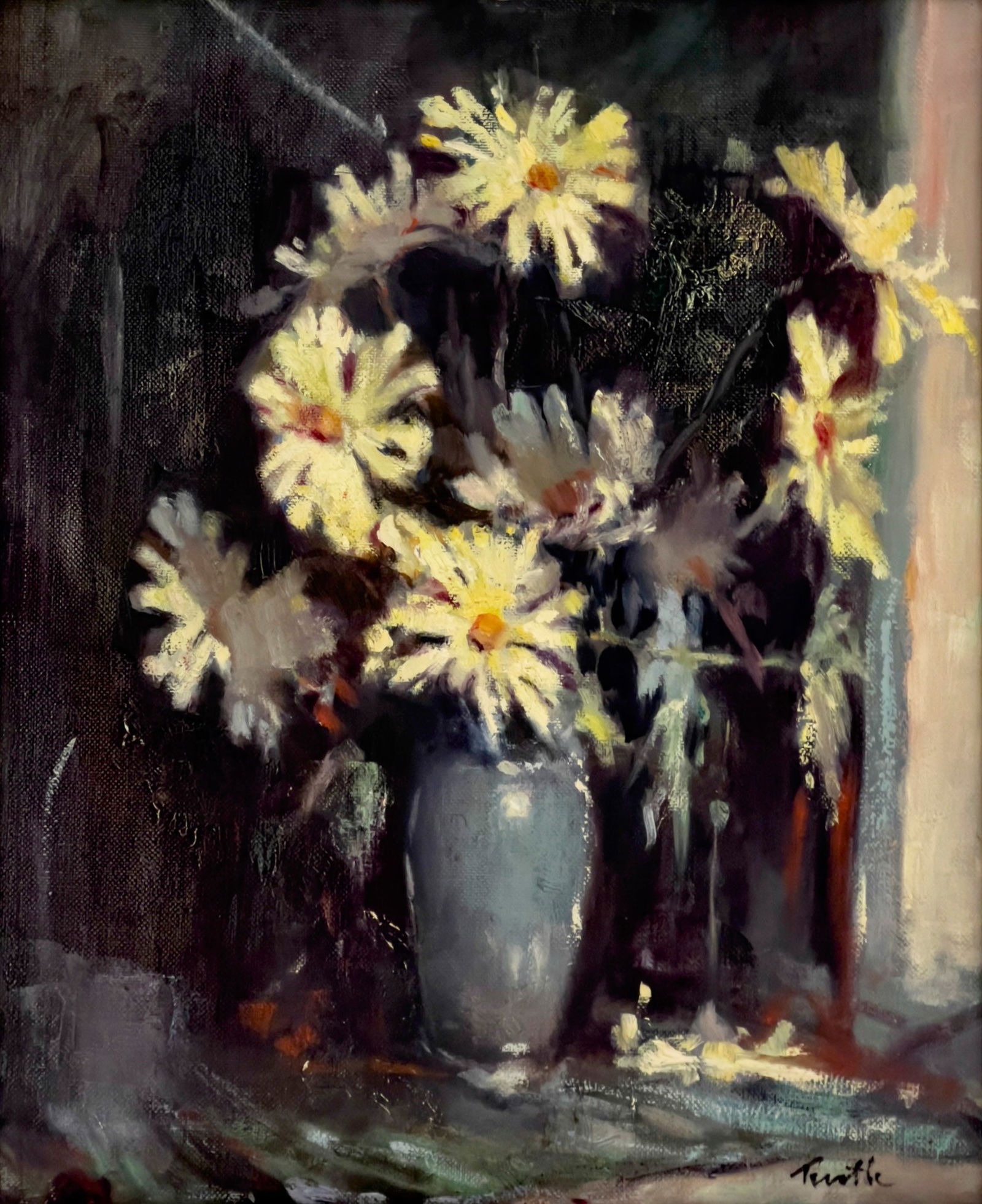 Arnold E. Turtle - Yellow Flowers in Blue Vase (1 of 4)