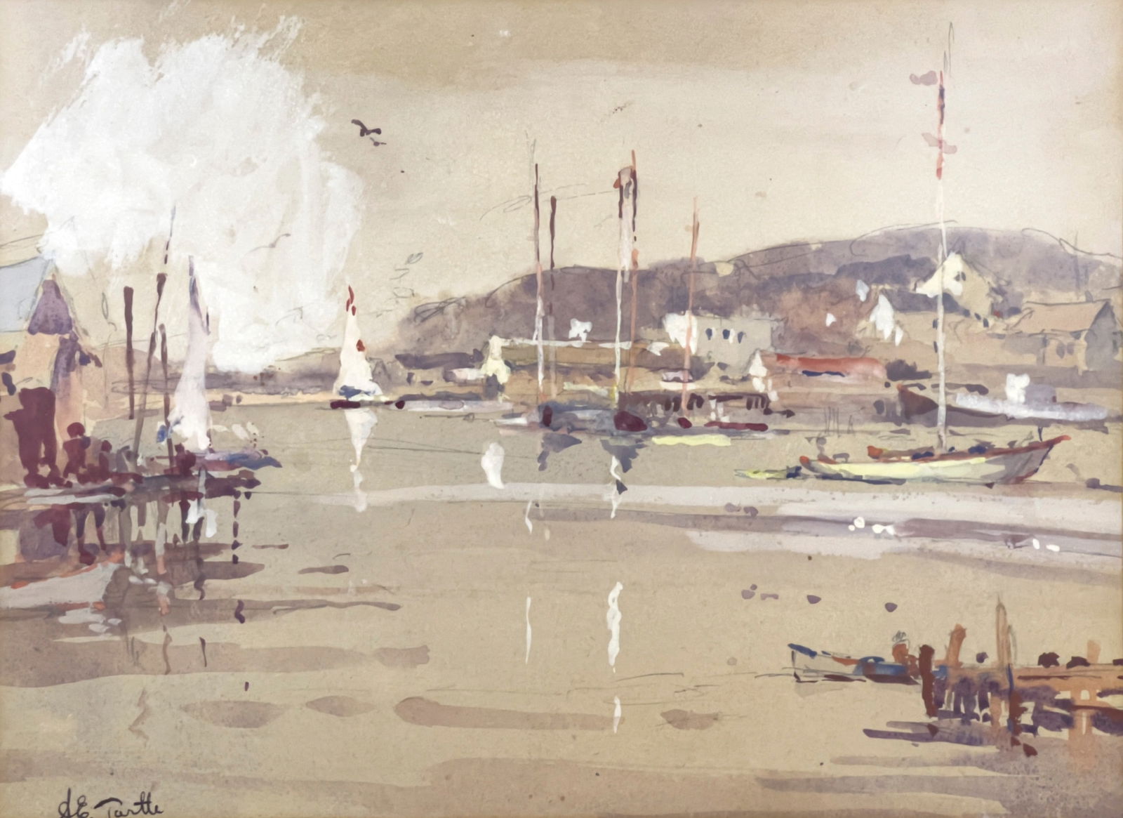 Arnold E. Turtle - Untitled (Harbor with Sailboats) (1 of 4)