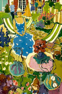 Claudette Castonguay - Samedi, en juillet: Lot 84 Claudette Castonguay Canadian (b. 1949) Samedi, en juillet (2003) oil on canvas signed lower right 36 x 24 inches unframed Provenance: The Estate of Nancy Sue Madden