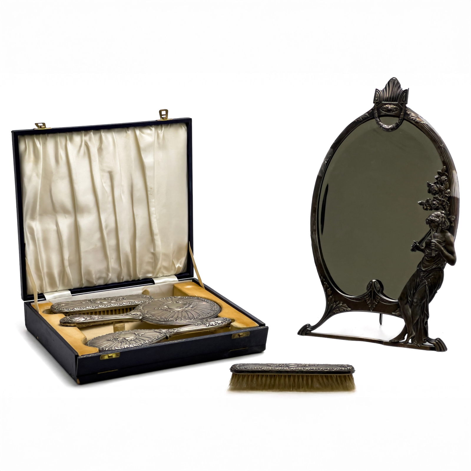 Art Nouveau Silver Vanity Accessories, Group of 5 (1 of 4)