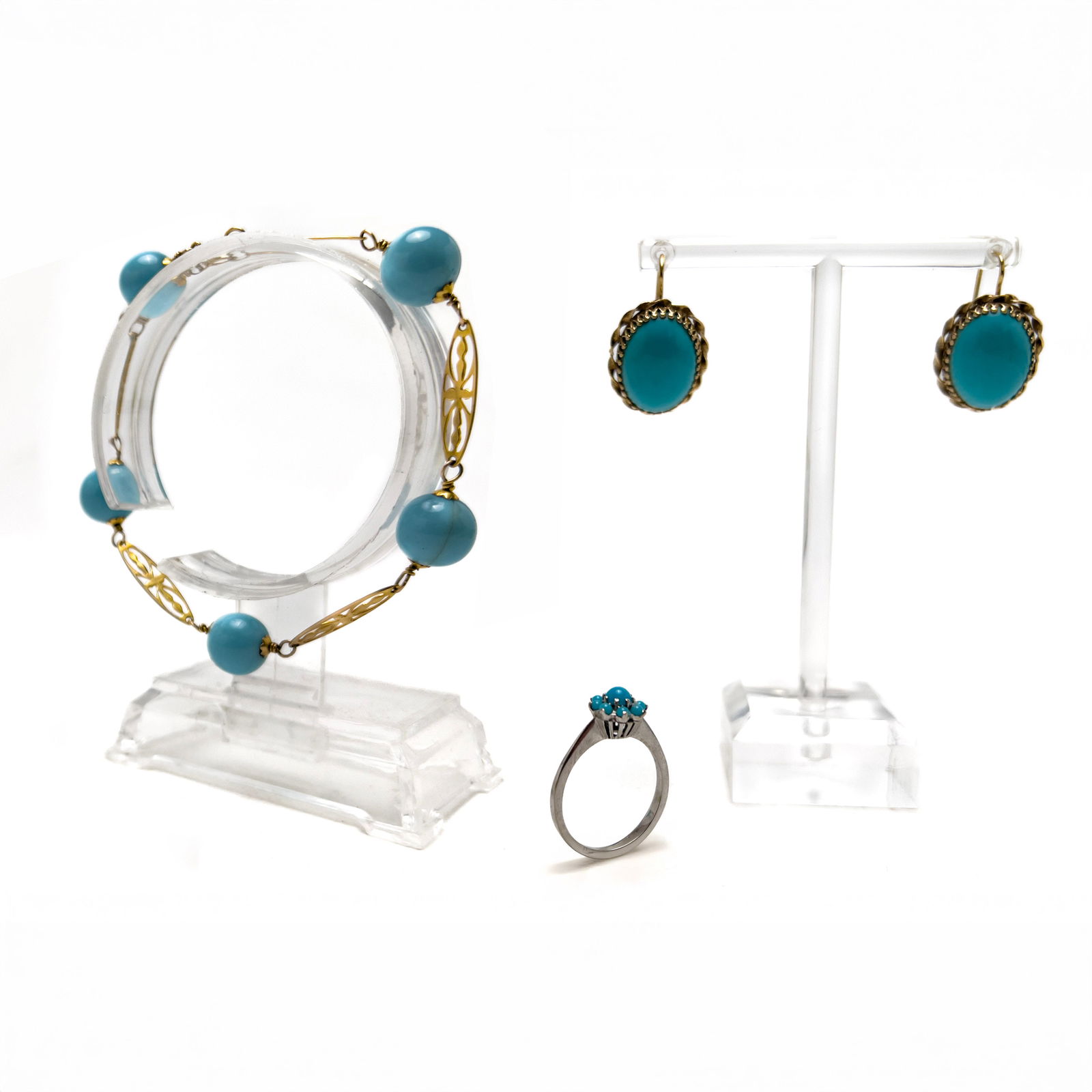 Turquoise Gold Jewelry, Group of 3 (1 of 7)