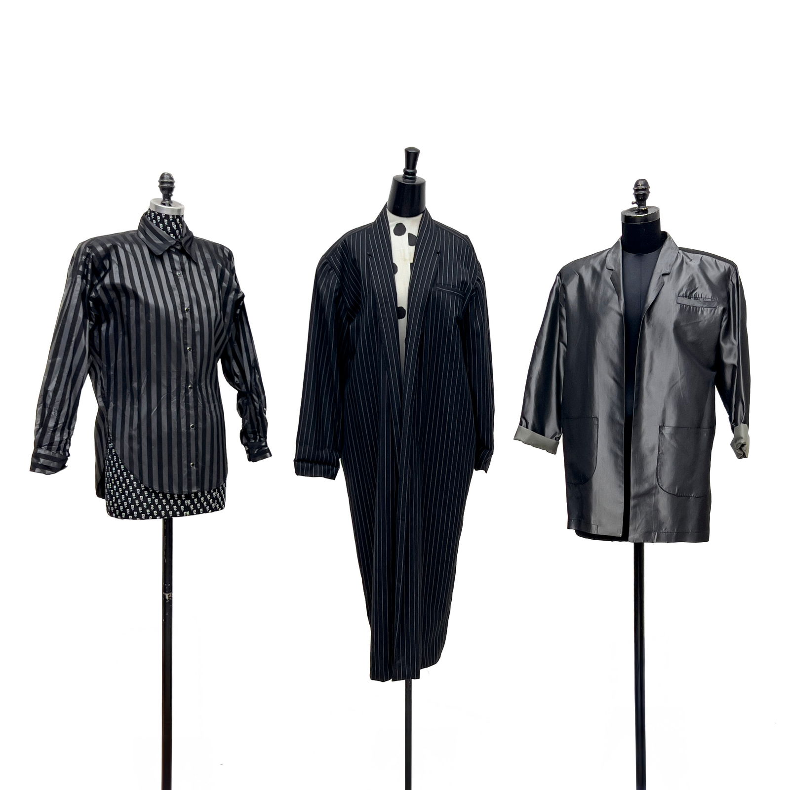 Norma Kamali - Black and Silver Jacket, Shirt, and Blazer, Group of 3 (1 of 12)