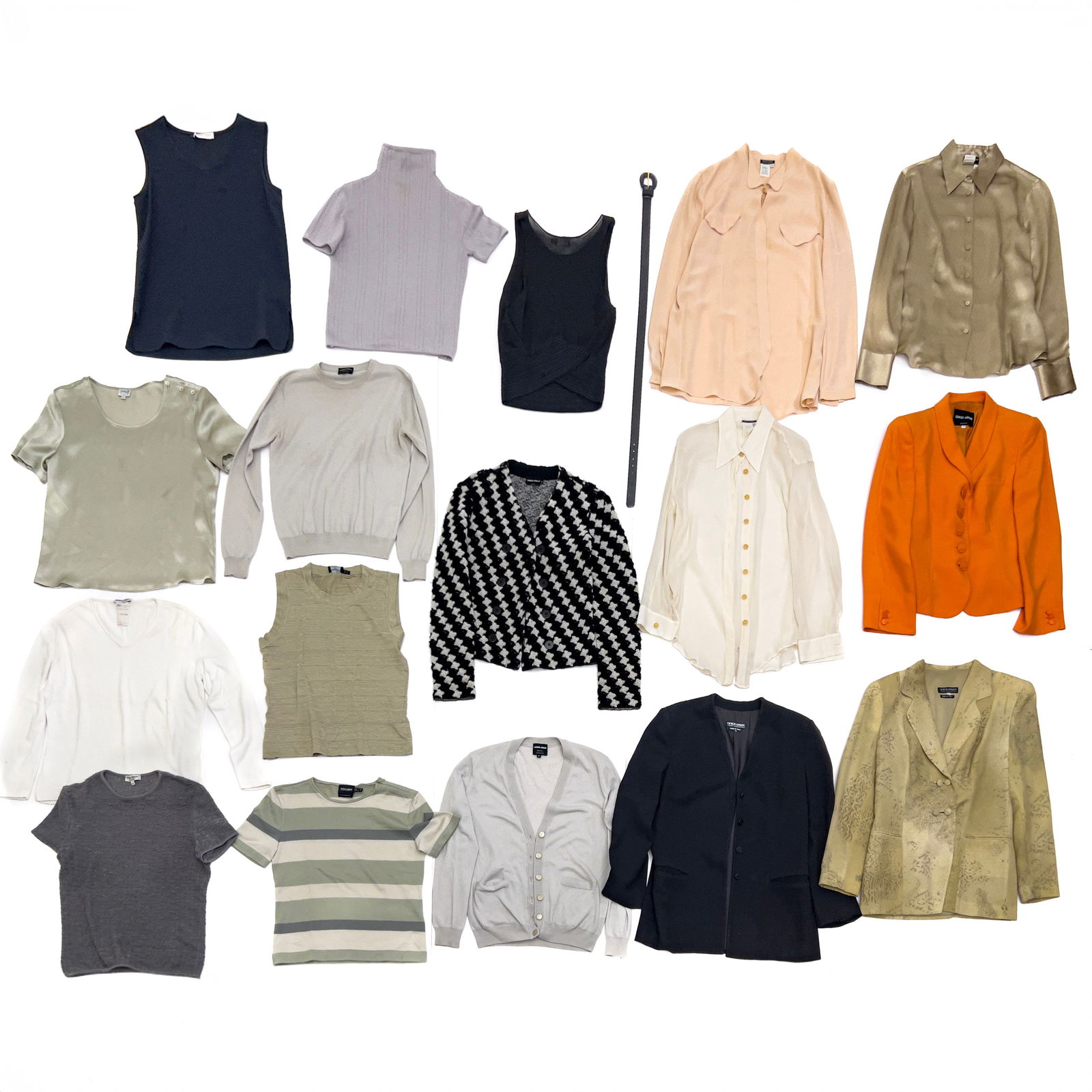 Giorgio Armani - Blazers, Sweaters, Blouses, and Belt, Group of 18, (1 of 4)