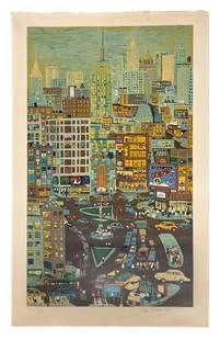 Ralph Fasanella - Empire State Building: Lot 34 Ralph Fasanella American (1914-1997) Empire State Building (1976) silkscreen signed lower right, PP 1/6 image: 40 x 23 1/2 inches sheet: 44 3/4 x 28 inches unframed Provenance: From the Colle