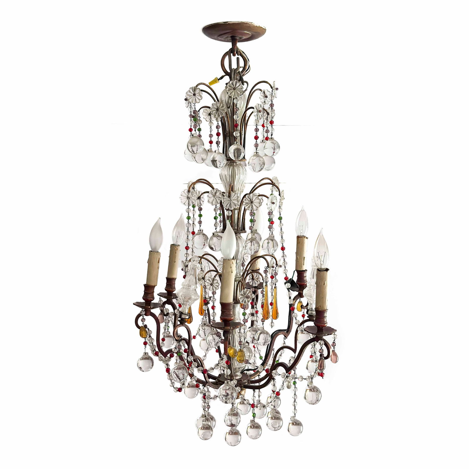 Crystal and Brass Chandelier (1 of 5)
