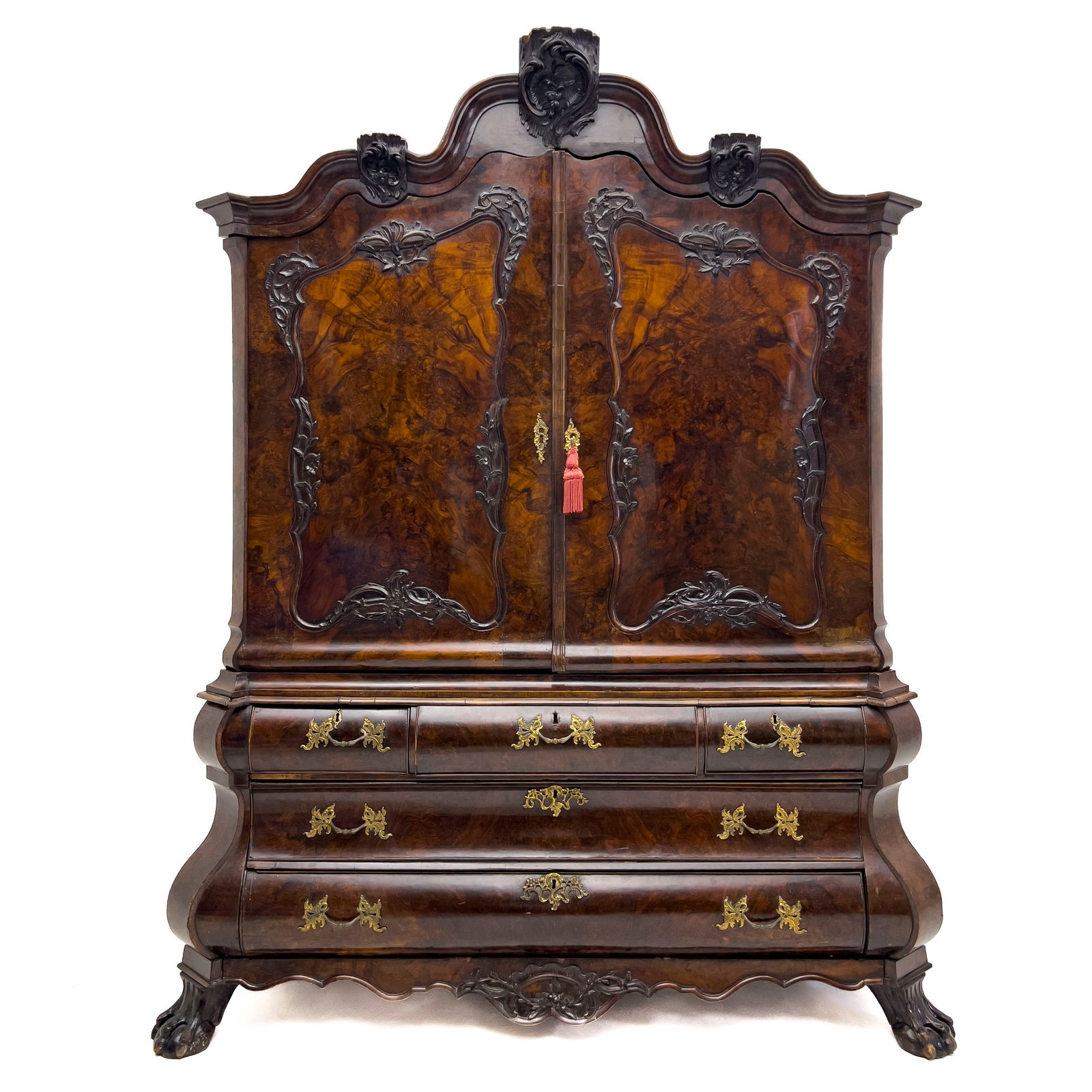 Carved Dutch Bombé Cupboard (1 of 16)