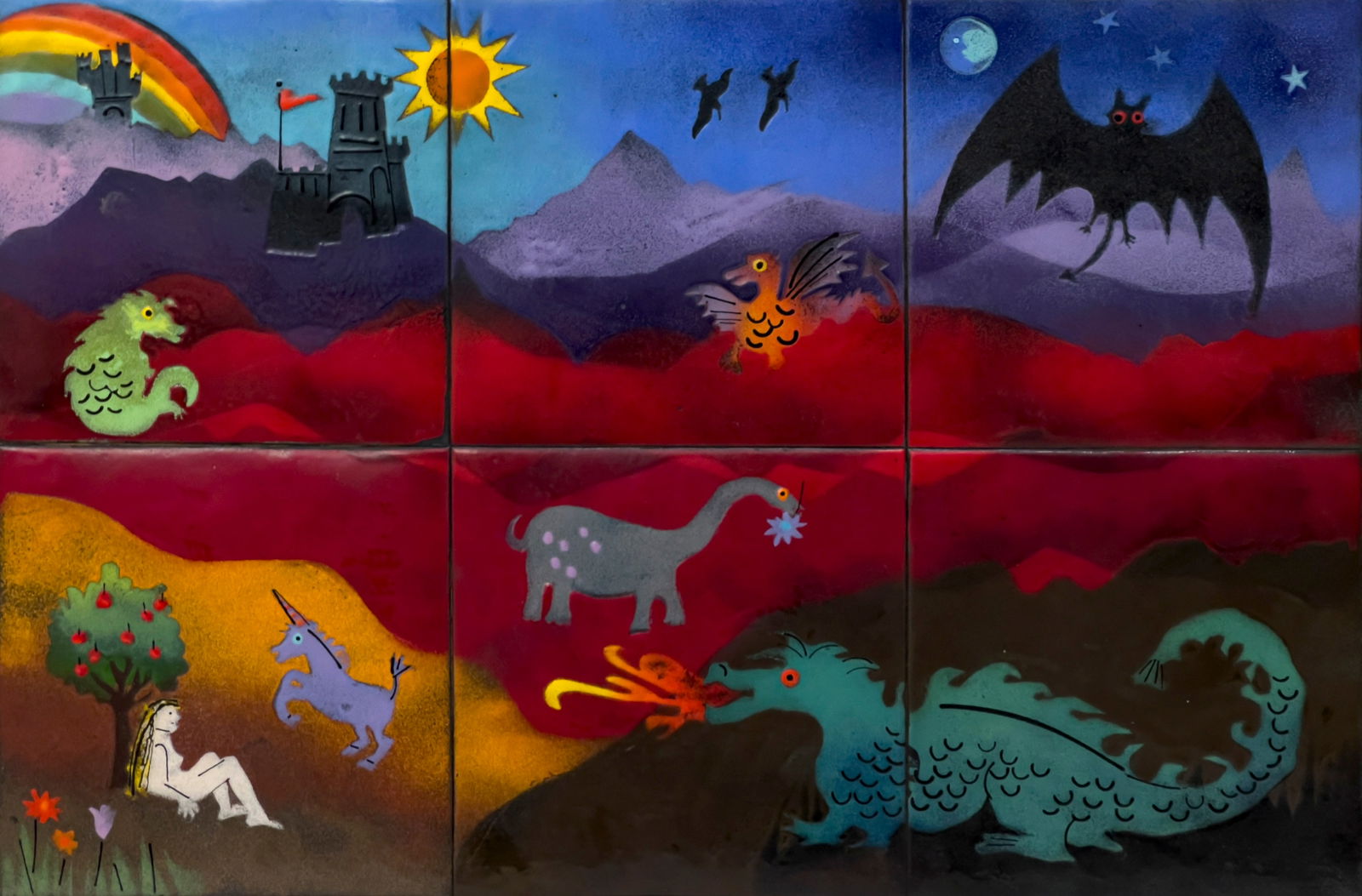 Fantasy Enamel Tile Composition (1 of 5)