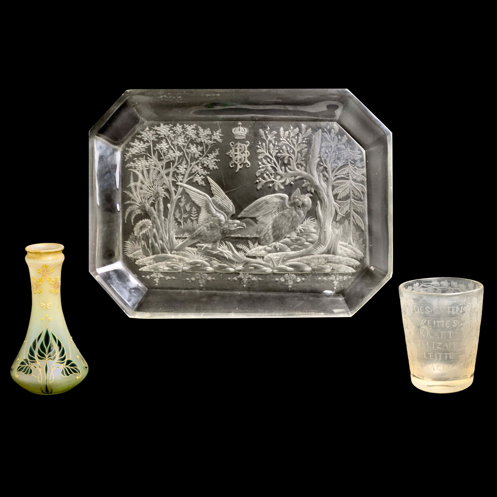 Antique Glass including Lobmeyr, Group of 3 (1 of 7)