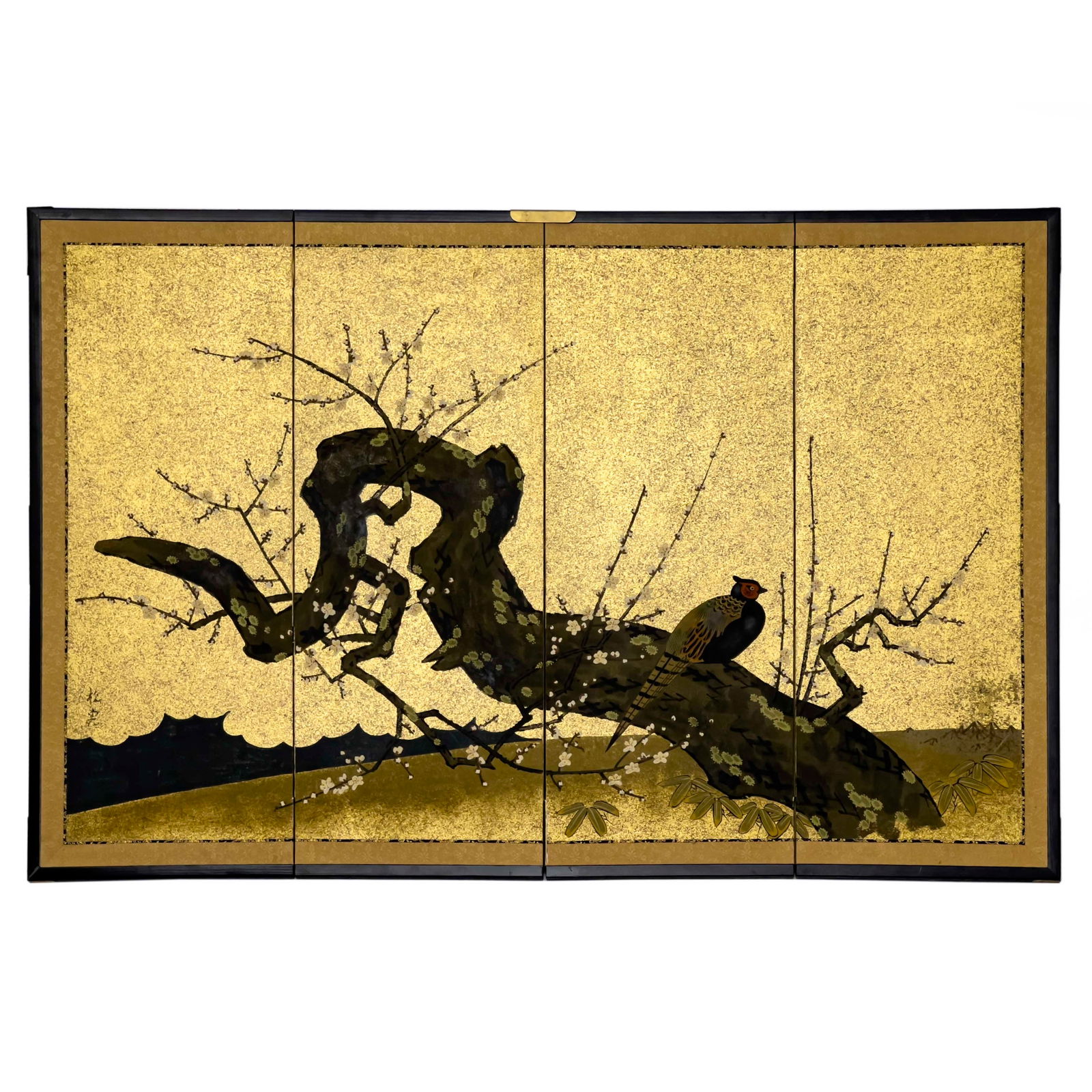 Japanese Four Panel Screen of Pheasant (1 of 5)