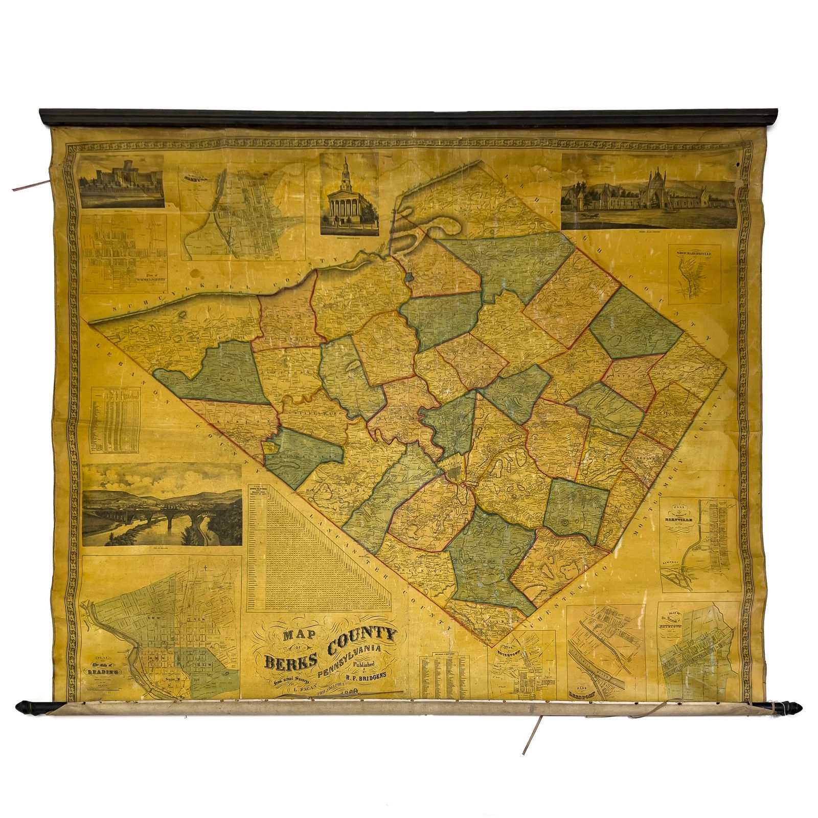 1866 Map of Berks County, Pennsylvania (1 of 3)