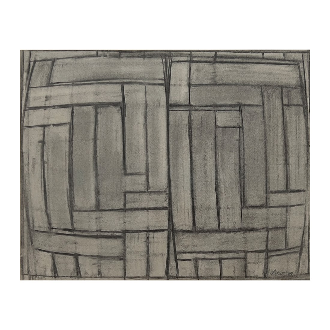 Michael Loew - Sketch for Tabernacle Triptych: Lot 103 Michael Loew American (1907-1985) Sketch for Tabernacle Triptych (1964) charcoal on paper signed lower right sight: 15 x 20 inches frame dimensions: 22 x 26 1/4 x 1 inches, wood frame with gl