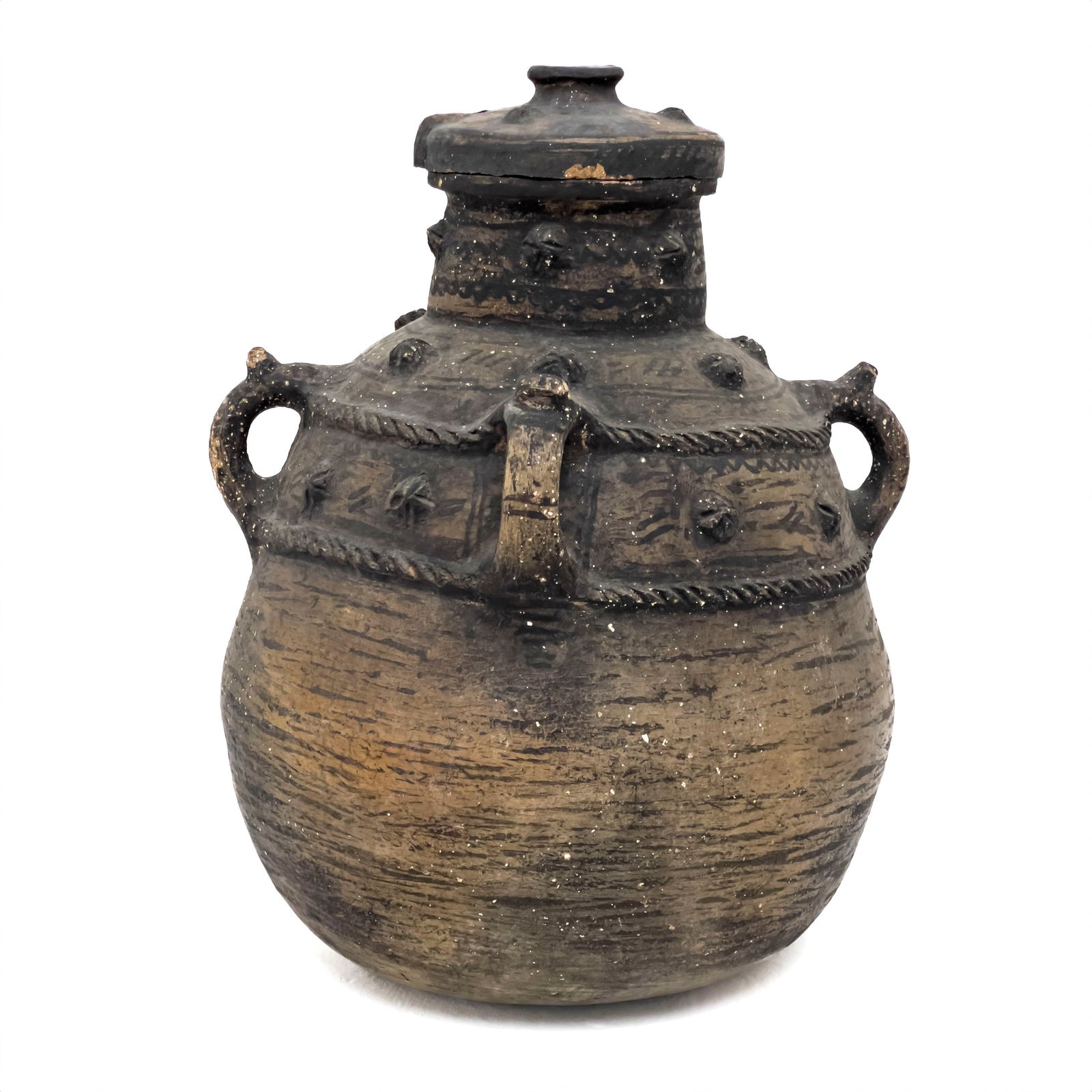 Primitive European Earthware Lidded Jug (1 of 6)