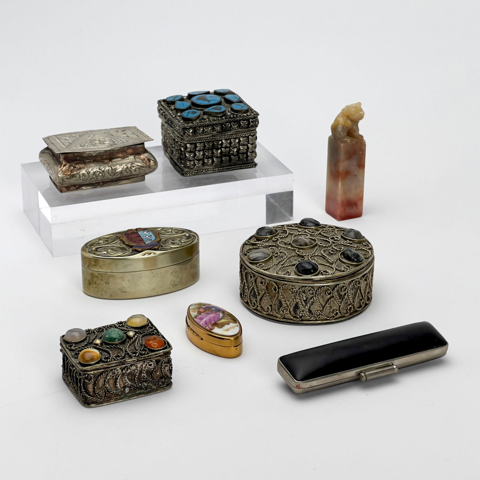 Collection of Snuff Boxes, Group of 8 (1 of 4)