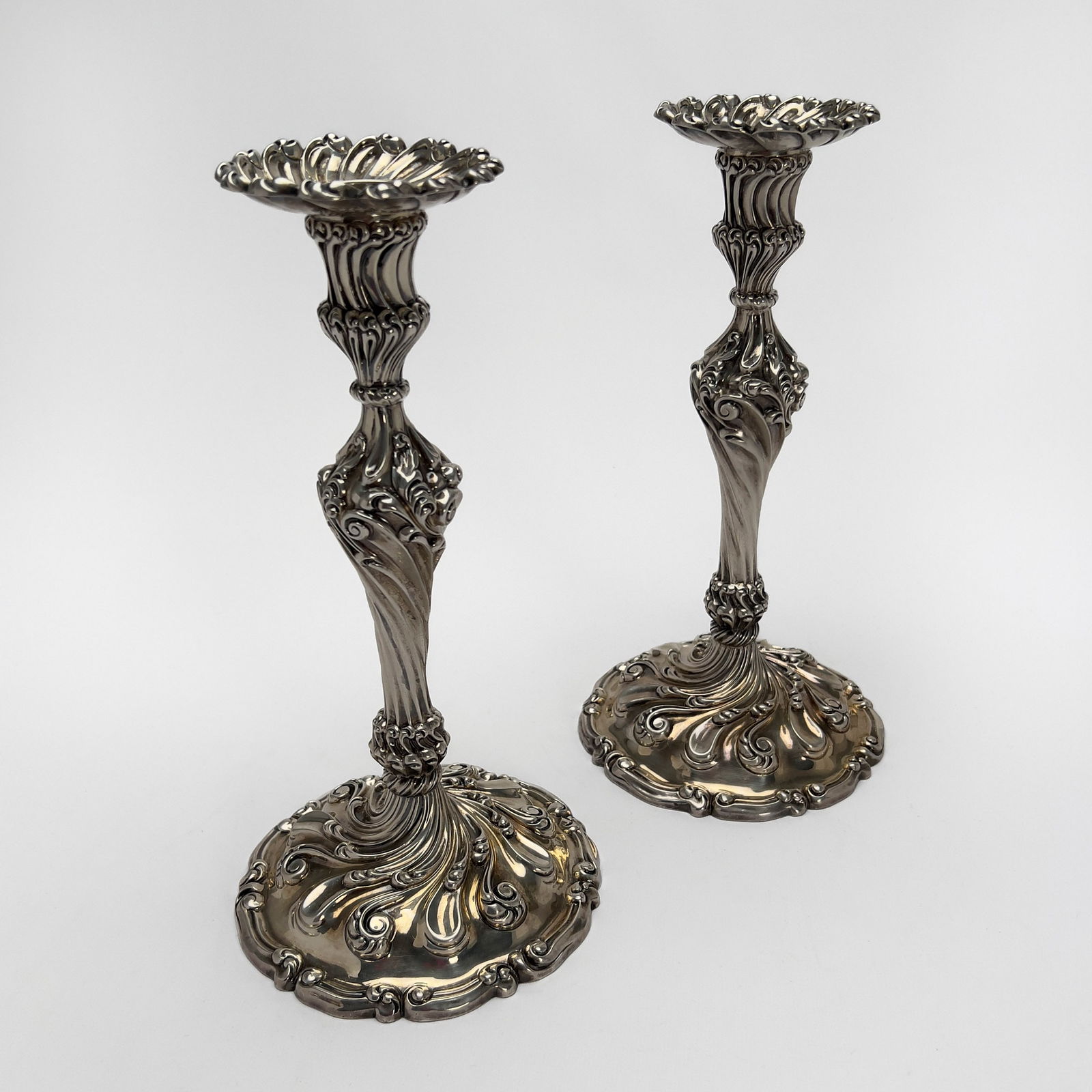Howard & Co. - Silver Repousse Candle sticks (1 of 5)