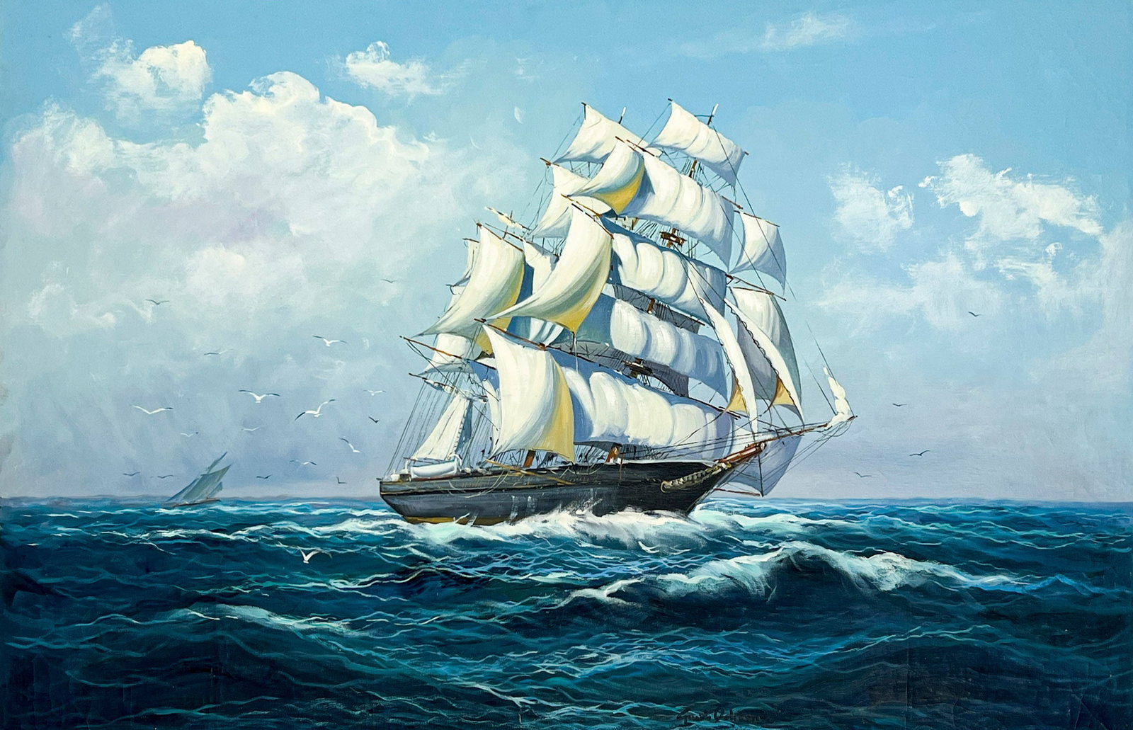 Guido Odierna - Ship: Lot 263 Guido Odierna Italian (1913-1991) Ship oil on canvas (unstretched) signed lower right 24 x 36 inches unframed Provenance: Purchased from Arnot Gallery