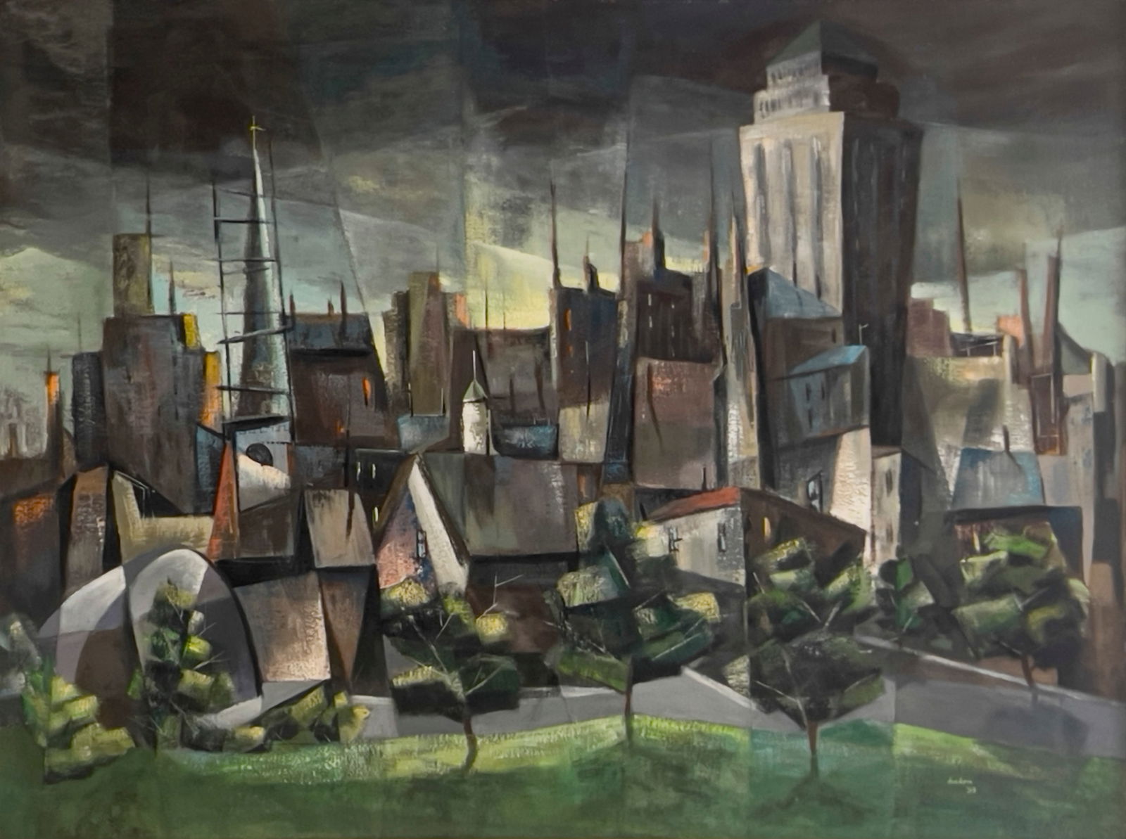 Philip Burnham Hicken - Untitled (Cityscape) (1 of 4)
