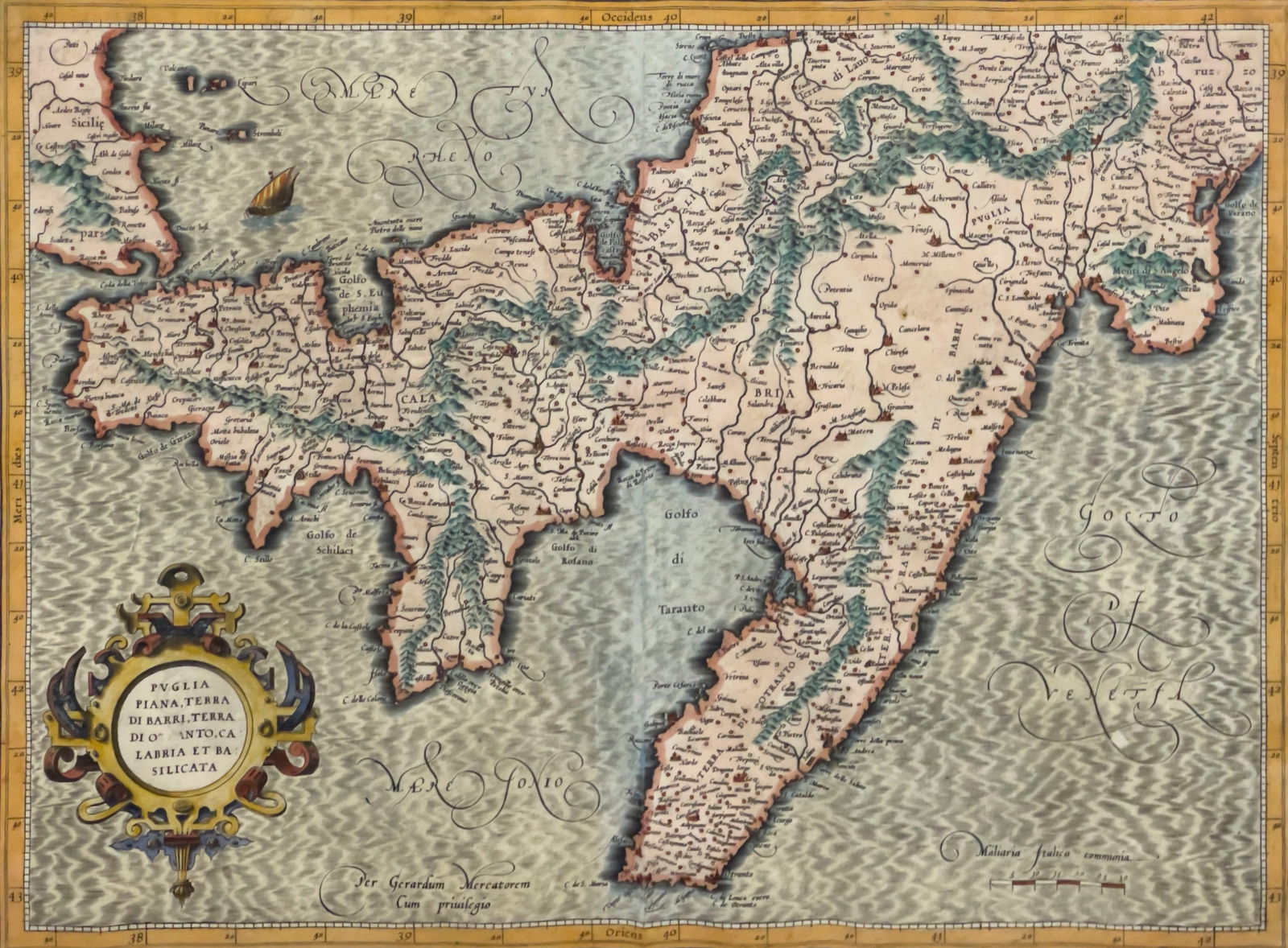 Gerardus Mercator - Map of Southern Italy (1 of 5)