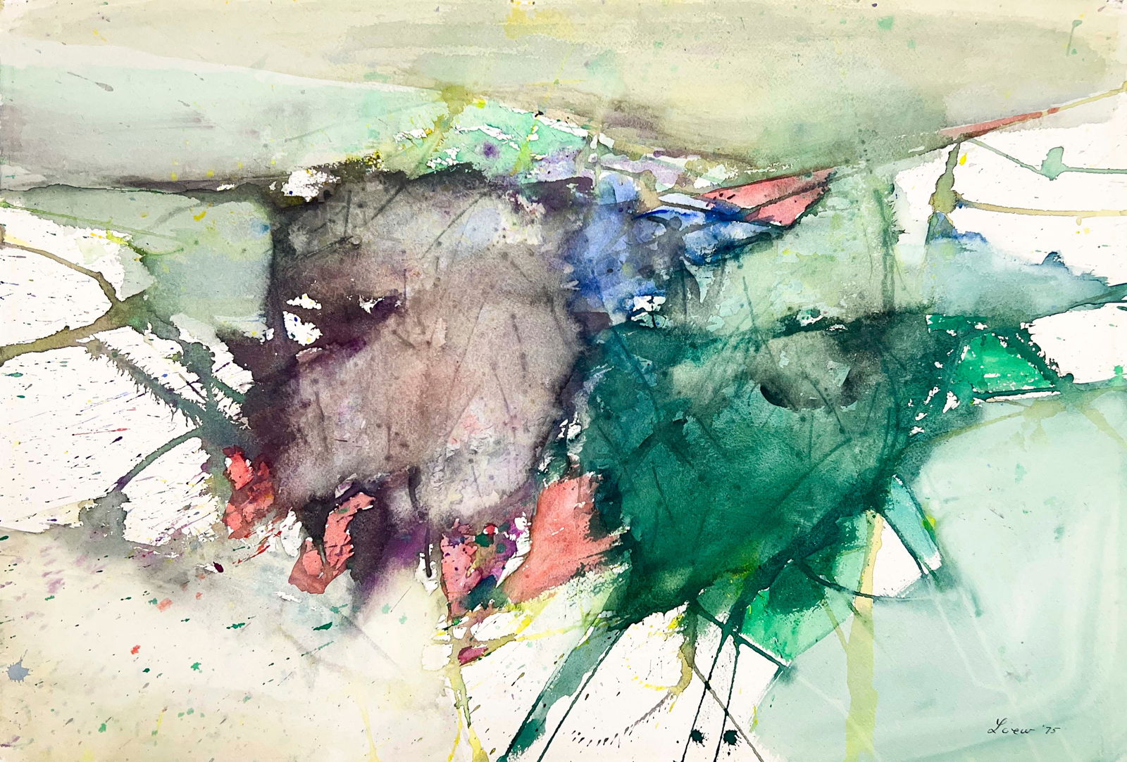 Michael Loew - Land's End: Lot 5 Michael Loew American (1907-1985) Land's End (1975) watercolor on paper signed lower right 15 x 22 inches unframed Provenance: From a Private Collection, by descent from the artist's estate