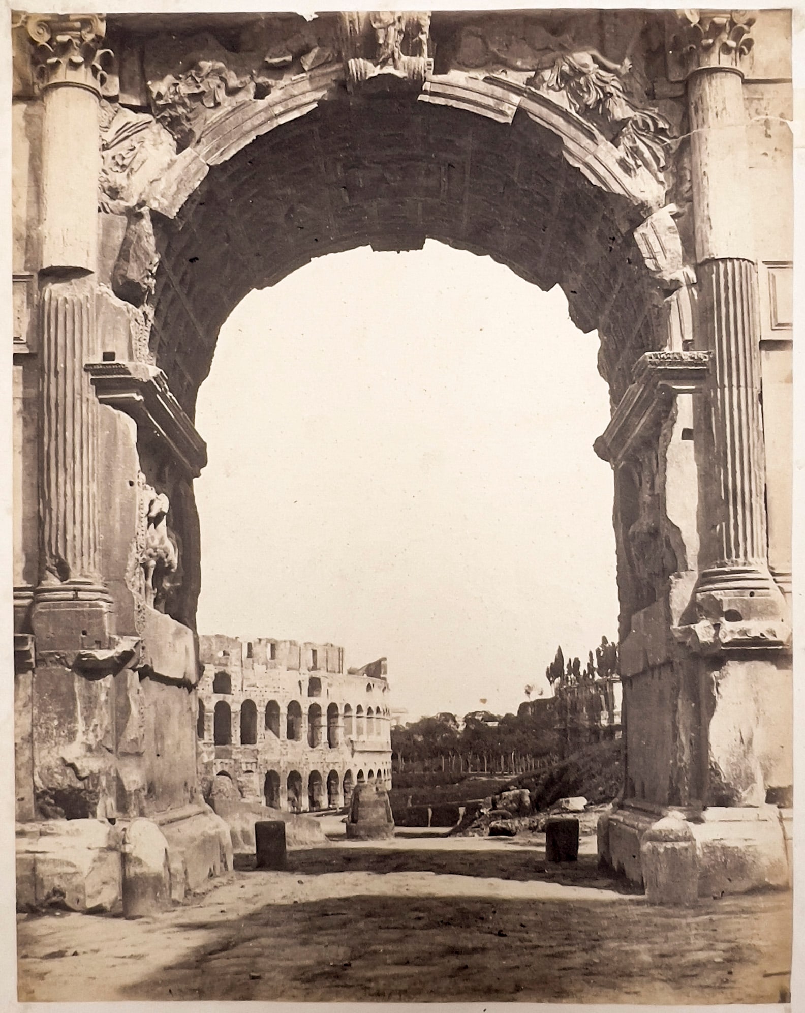 Adriano De Bonis (Attributed) - Arch of Titus and the Colosseum (1 of 4)