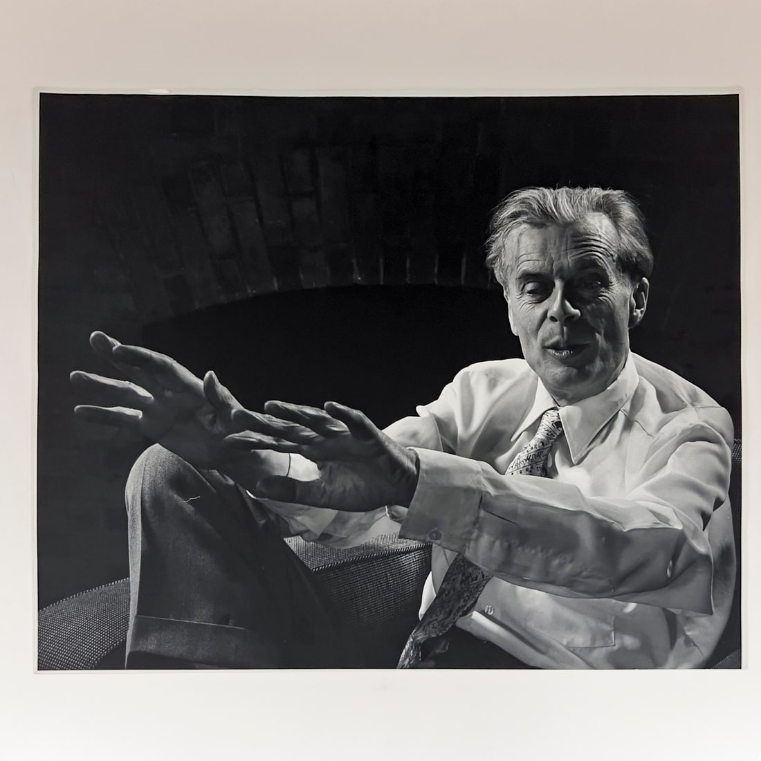 Philippe Halsman - Aldous Huxley: Lot 94 Philippe Halsman American (1906-1979) Aldous Huxley (1960s) gelatin silver print credit stamp verso 16 x 20 inches unframed Provenance: The Eugene and Dorothy Prakapas Estate