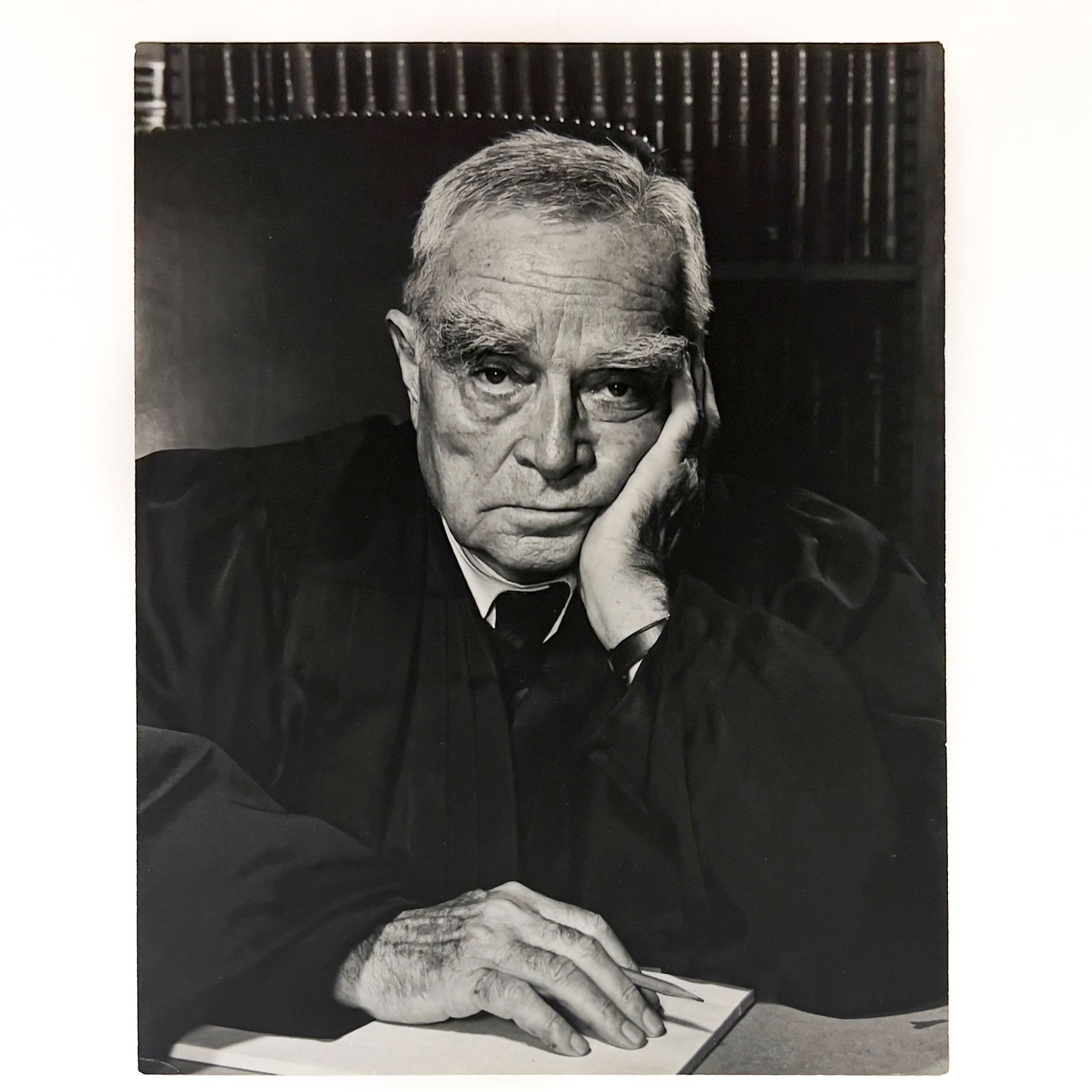 Philippe Halsman - Judge Learned Hand: Lot 97 Philippe Halsman American (1906-1979) Judge Learned Hand (1957) gelatin silver print titled, dated and credit stamp verso 12 1/4 x 9 7/8 inches unframed Provenance: The Eugene and Dorothy Praka