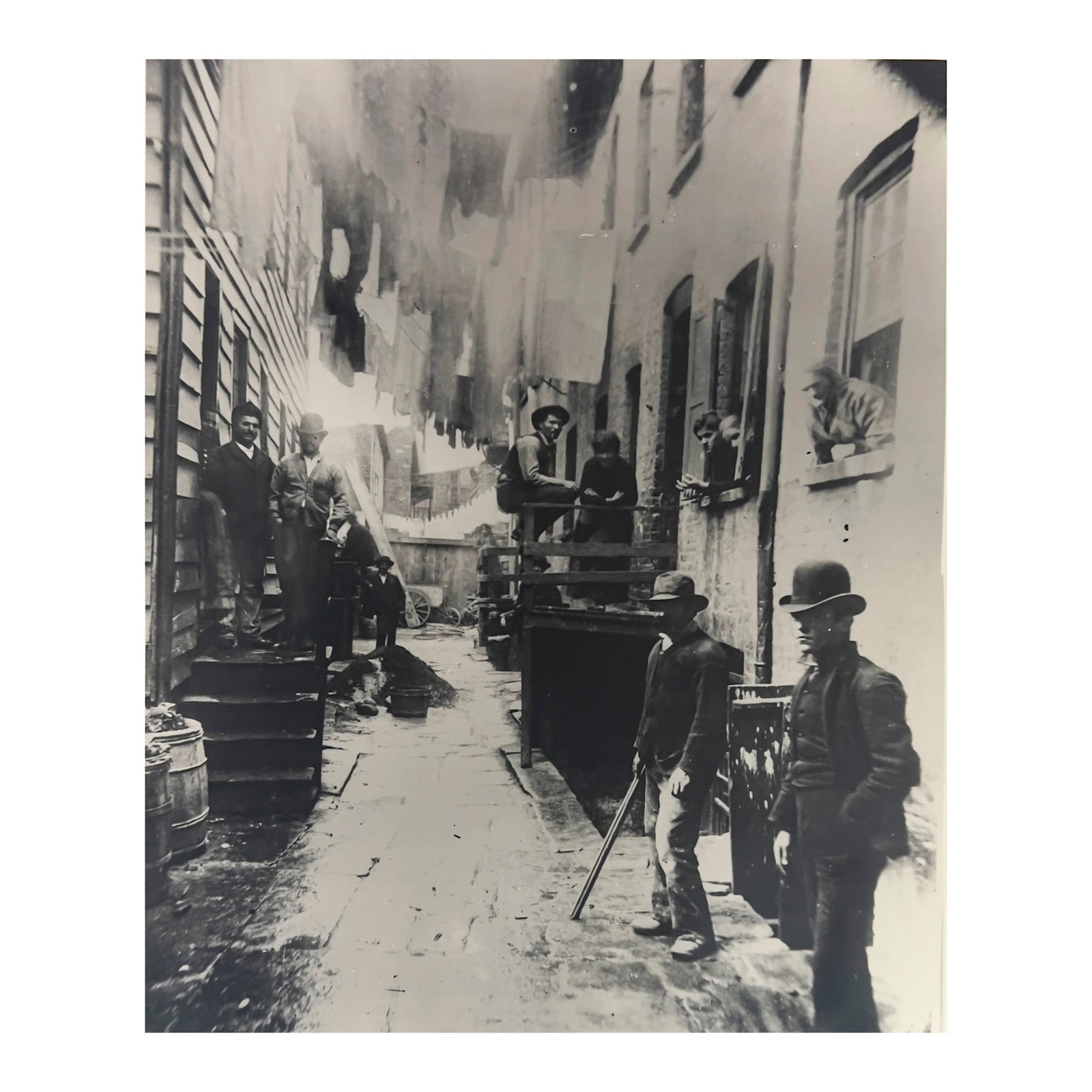 Jacob August Riis - Bandit's Roost: Lot 130 Jacob August Riis Danish (1849-1914) Bandit's Roost gelatin silver print titled verso 11 x 14 inches unframed Provenance: The Eugene and Dorothy Prakapas Estate