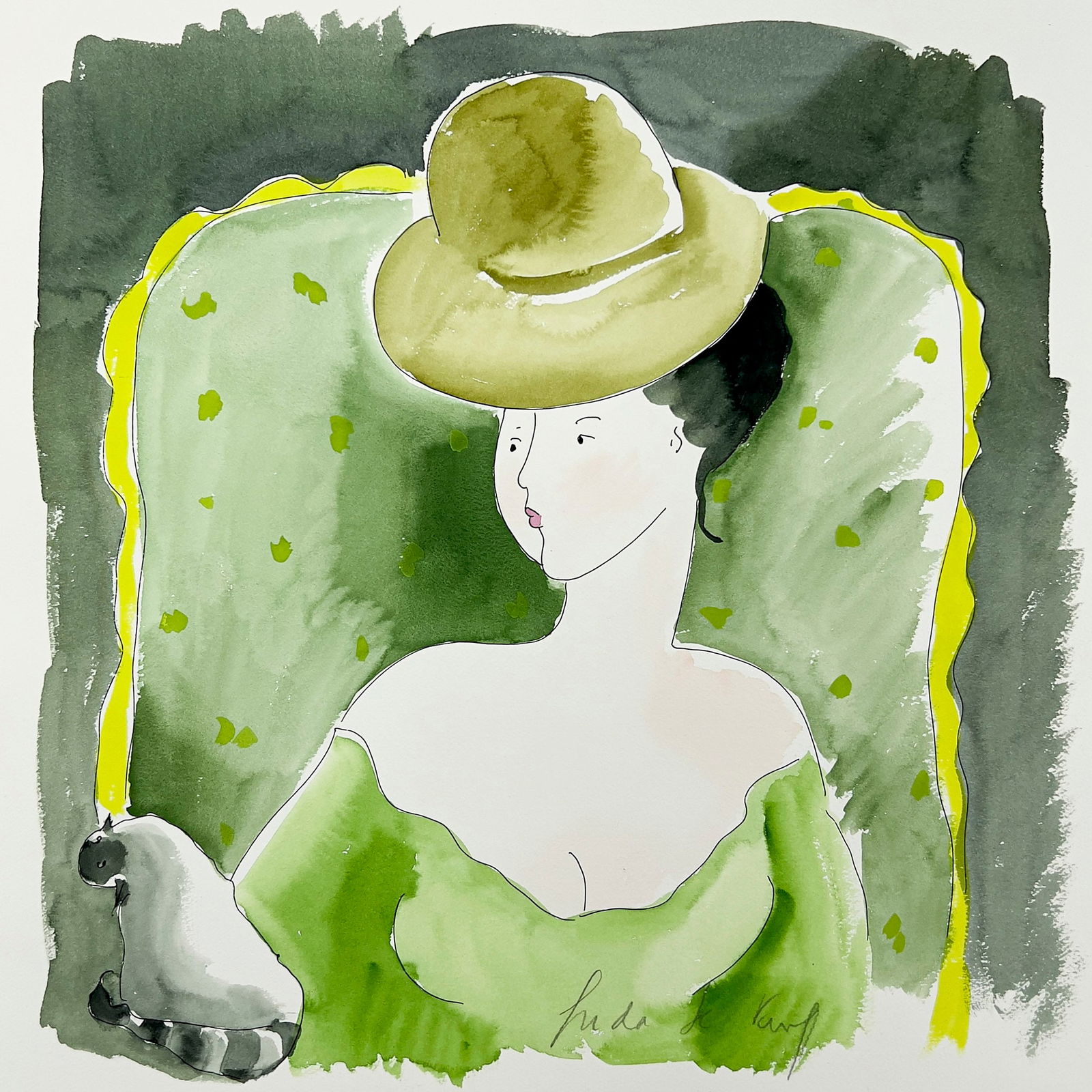 Linda Le Kinff - Lady in Green, (1 of 3)