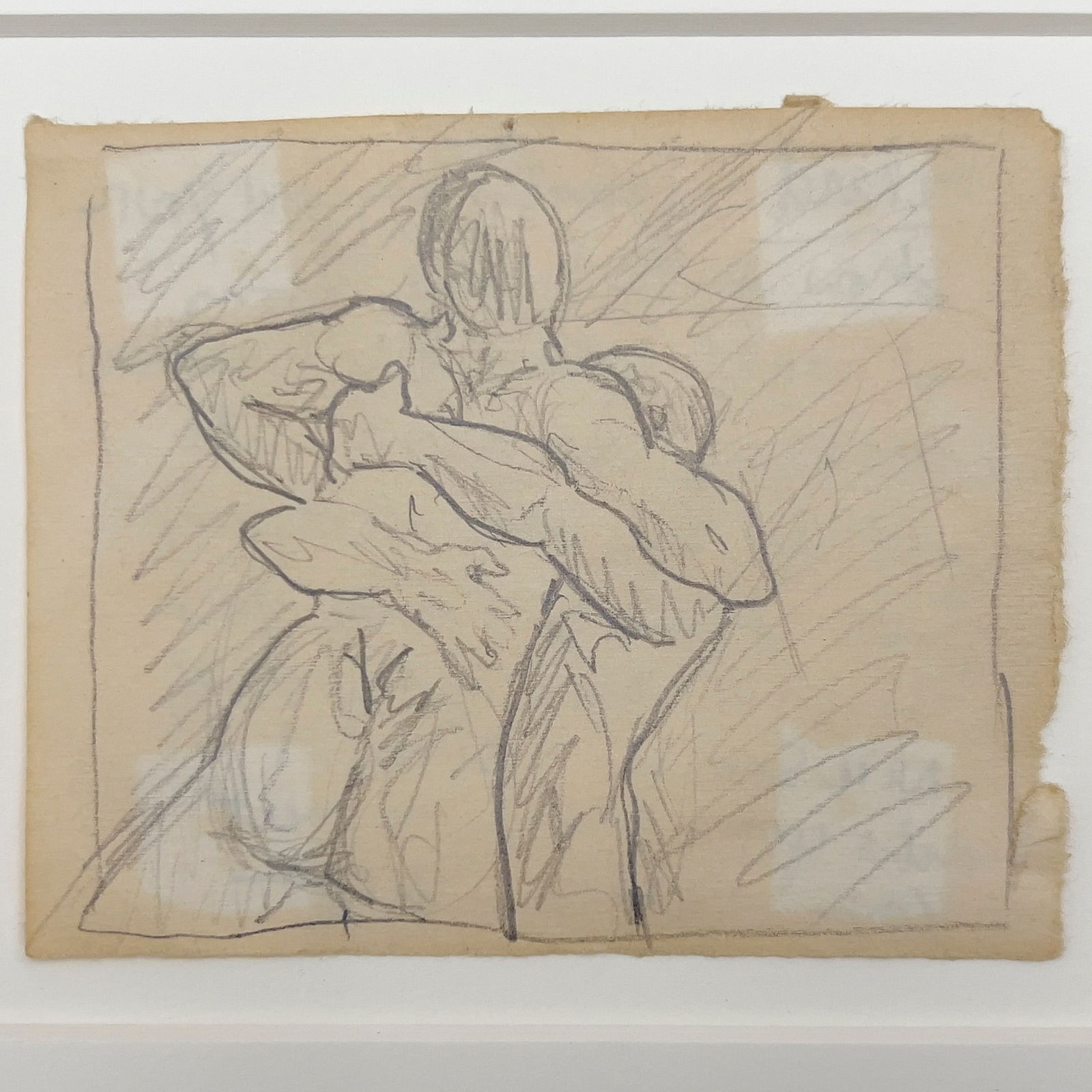 Robert Longo - Untitled (2 figures): Lot 29 Robert Longo American (b. 1953) Untitled (2 figures) graphite on paper inscription and signature verso sheet: 3 3/4 x 4 3/4 inches wood frame with TruGuard glass, dimensions: 11 1/4 x 11 7/8 x