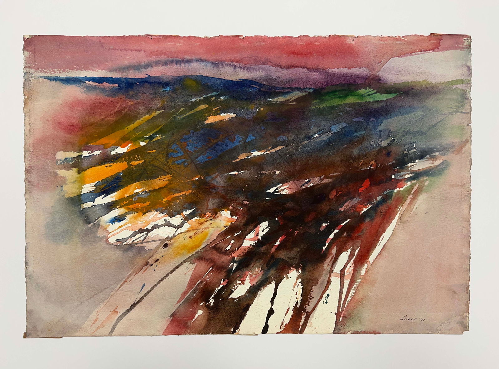 Michael Loew - Untitled (Abstract in Red, Blue, and Orange) (1 of 3)