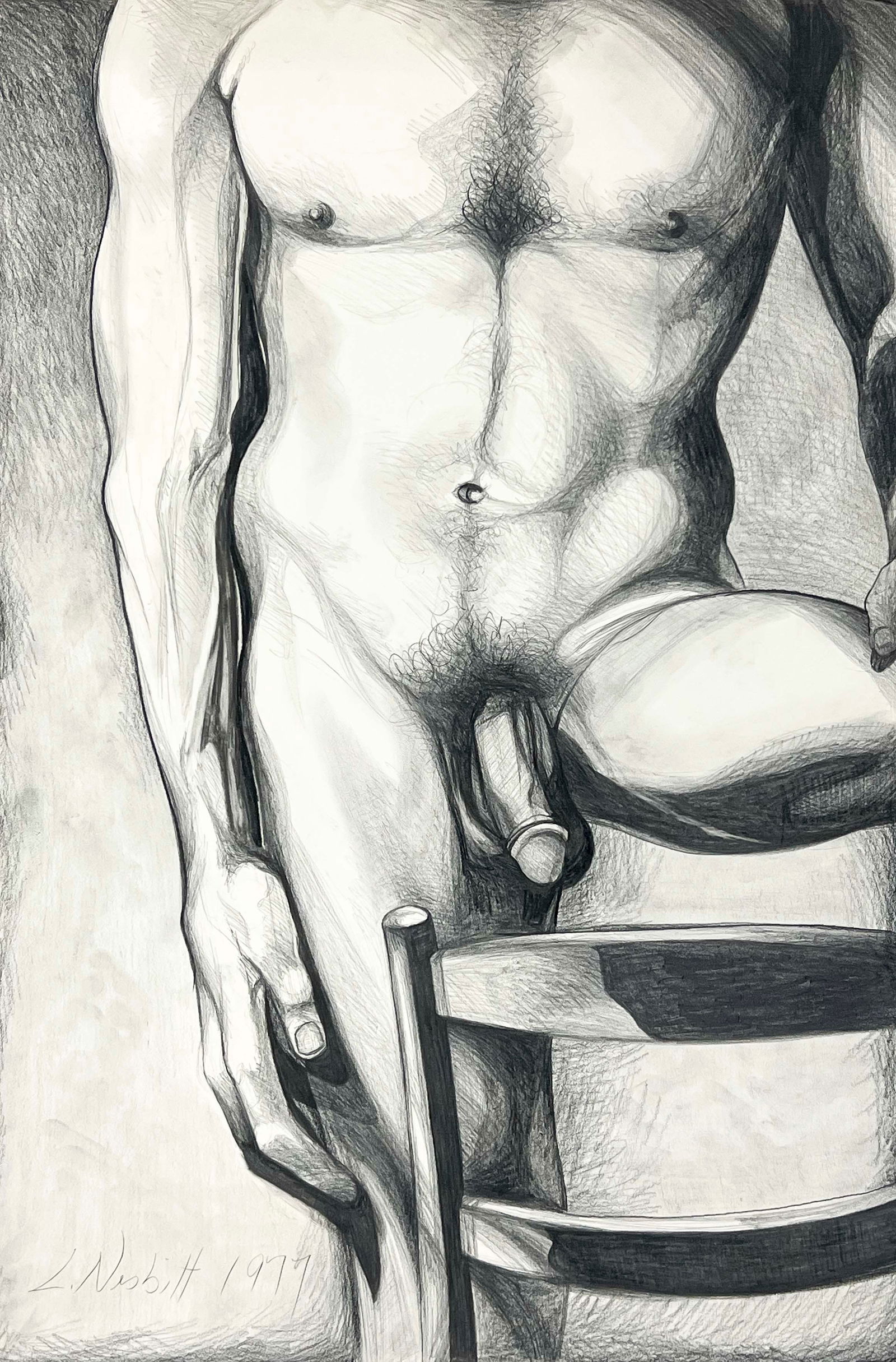 Lowell Nesbitt - Untitled (Nude): Lot 152 Lowell Nesbitt American (1933-1993) Untitled (Nude) (1977) graphite on artist's board signed lower left 44 x 30 inches unframed Provenance: From the Estate of Lowell Nesbitt
