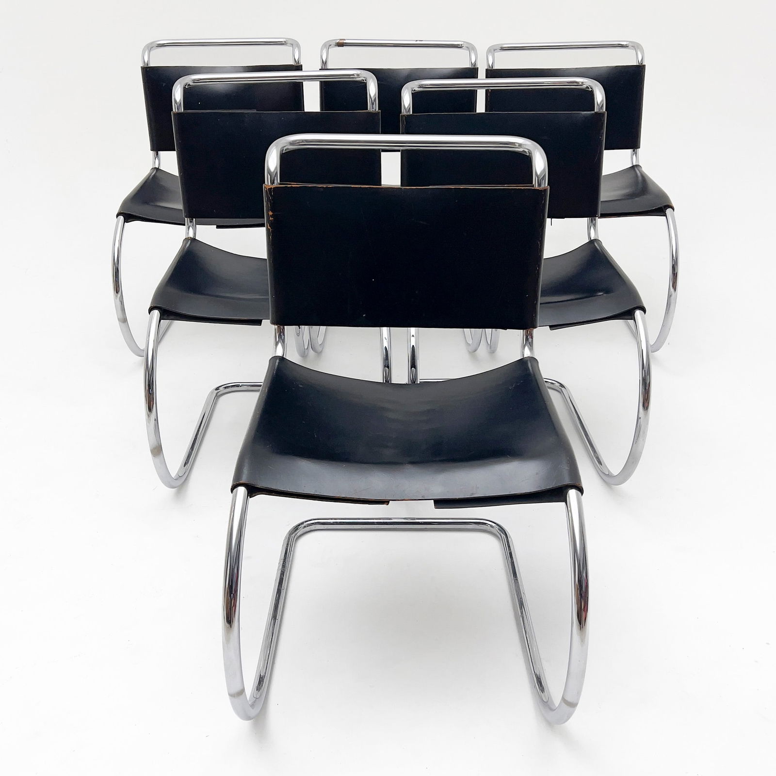 Ludwig Mies van der Rohe - MR Cantilver Dining Sidechairs for Knoll, Group of 6 (1 of 6)