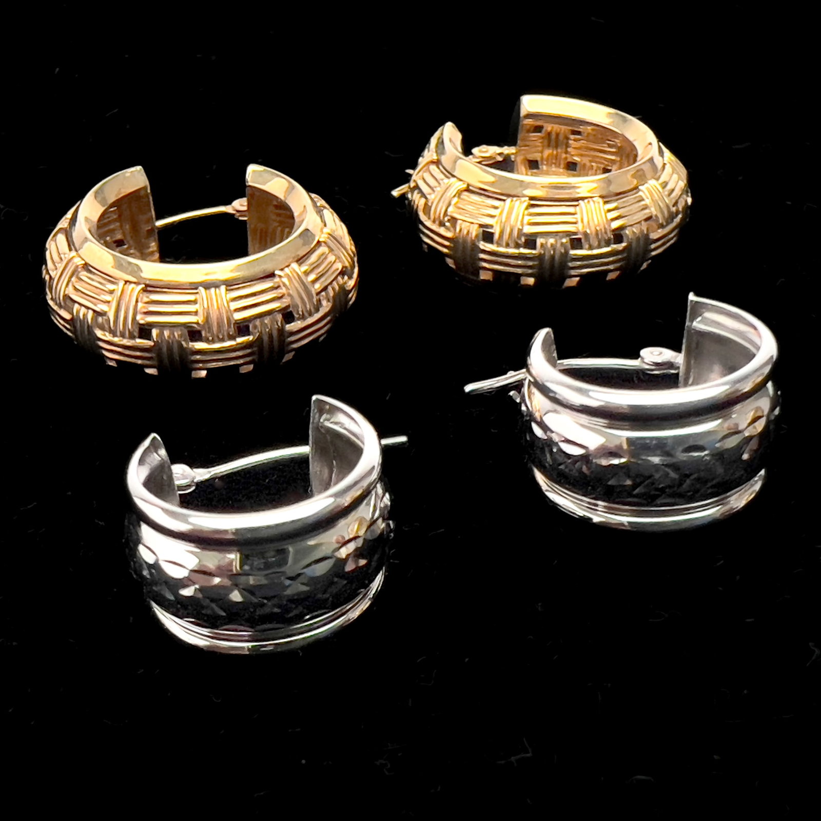 Two Pairs of Gold Hoop Earrings (1 of 4)
