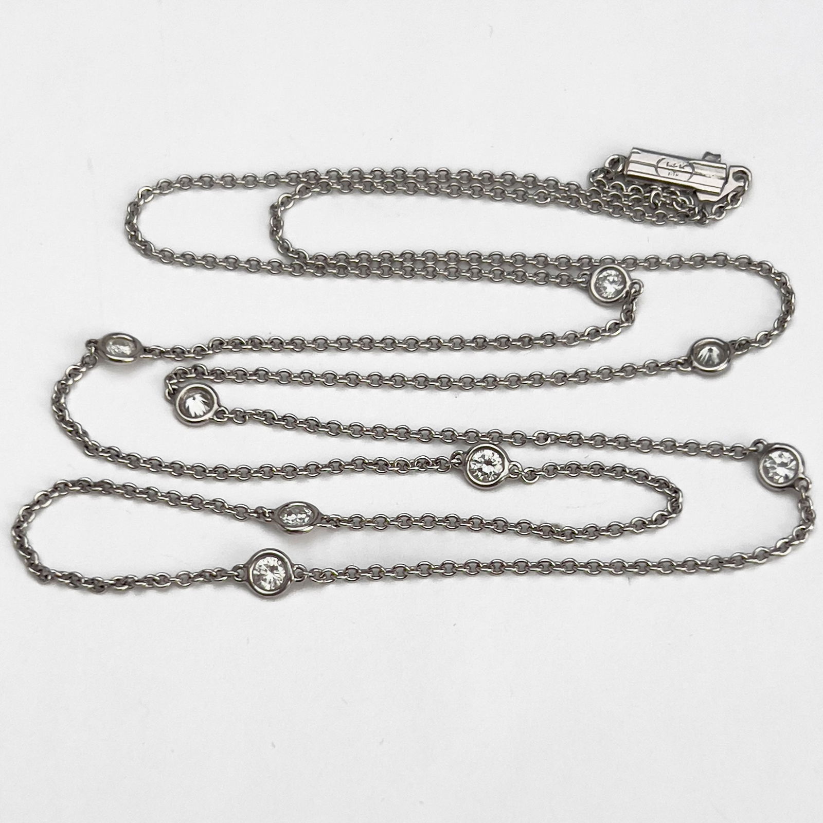 White Gold and Diamond Station Necklace (1 of 4)