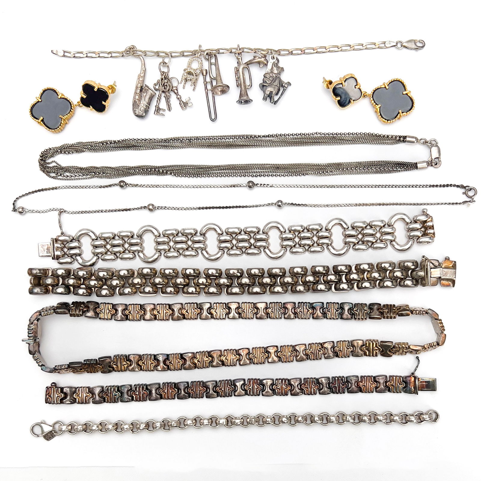 Silver Necklaces and Bracelets, Group of 9 (1 of 5)